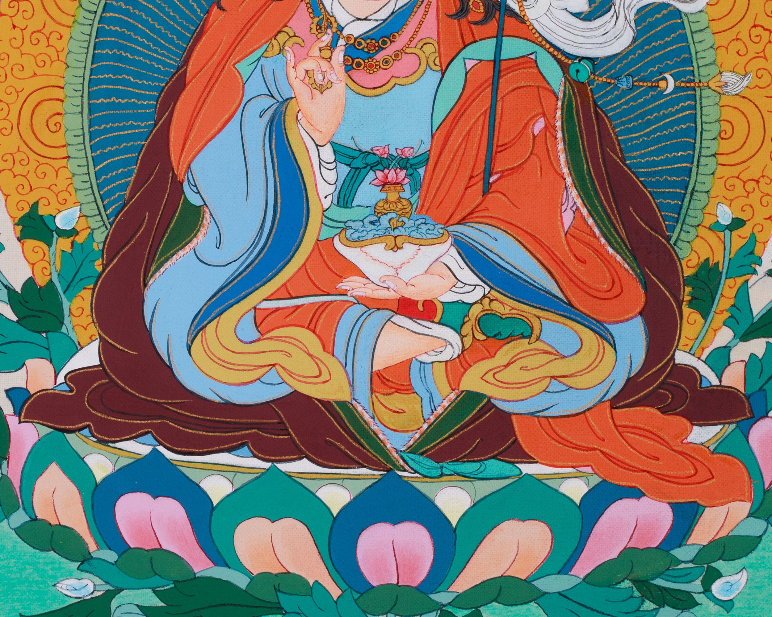 Enlightened Master, Guru Padmasambhava Thangka | Tibetan Buddhism