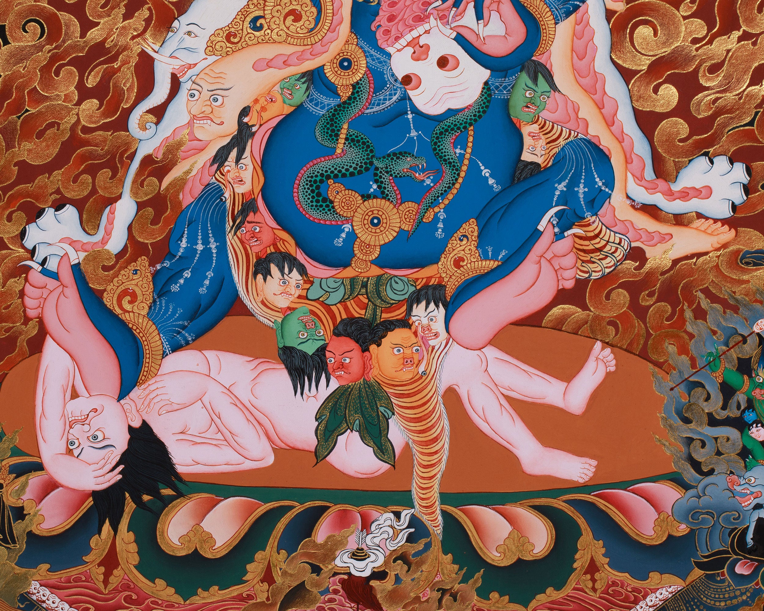 Fierce Yama Dharmaraja | Wrathful Dharma Protector and Lord of Death in Tibetan Buddhist Tradition