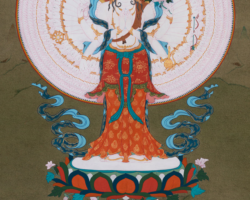 Thousand Armed Avalokiteshvara Thangka | Compassionate Bodhisattva