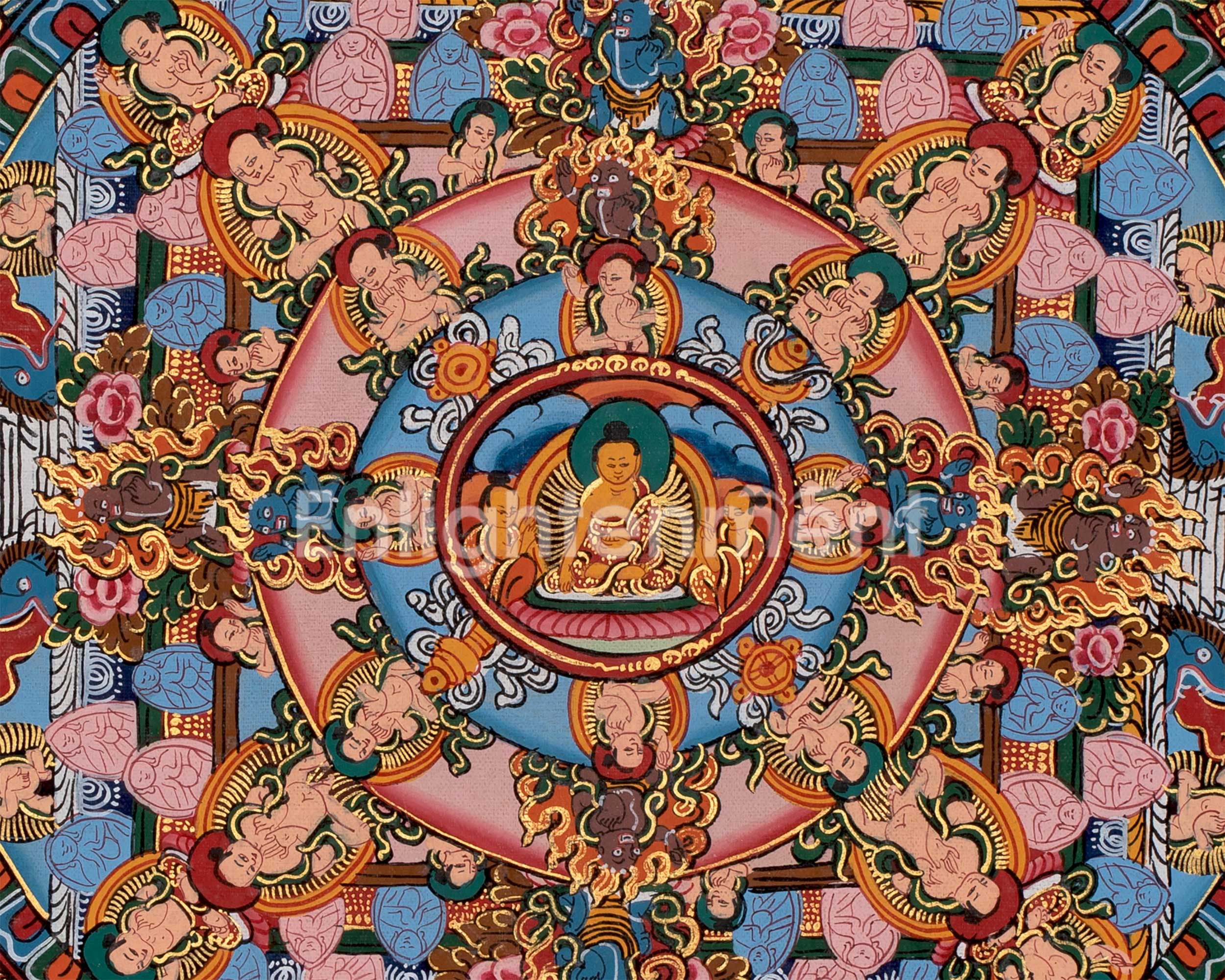 Traditional Buddha Mandala Painting | Tibetan Art for Spiritual Growth