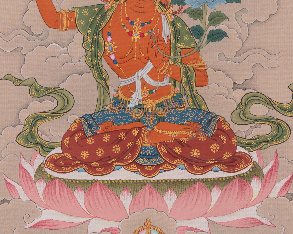 Tibetan Manjushri Art | Sword Of Wisdom | Represents Spiritual Understanding and Awakening
