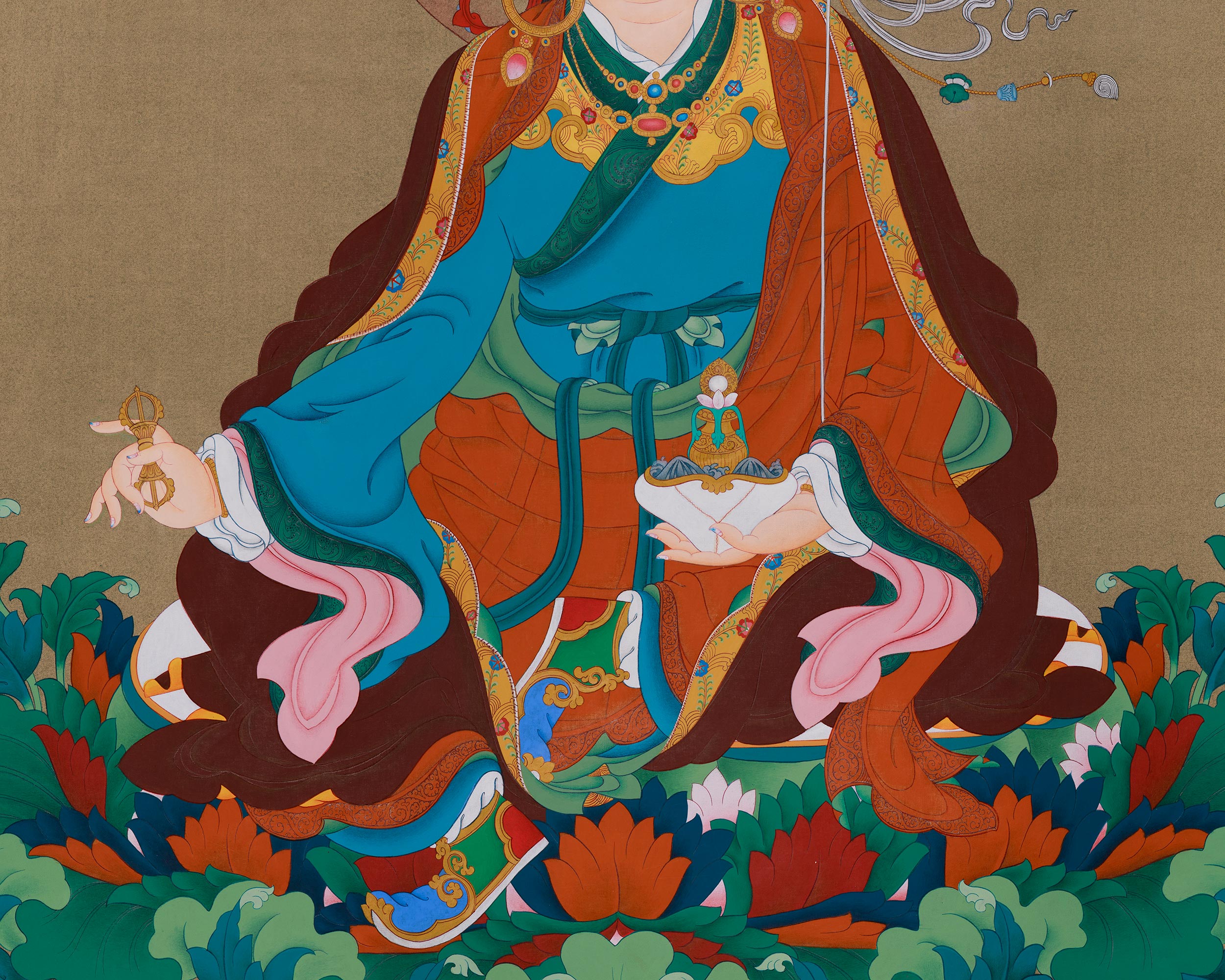 Traditional Padmasambhava Artwork | Thangka of the Guru Rinpoche, Second Buddha