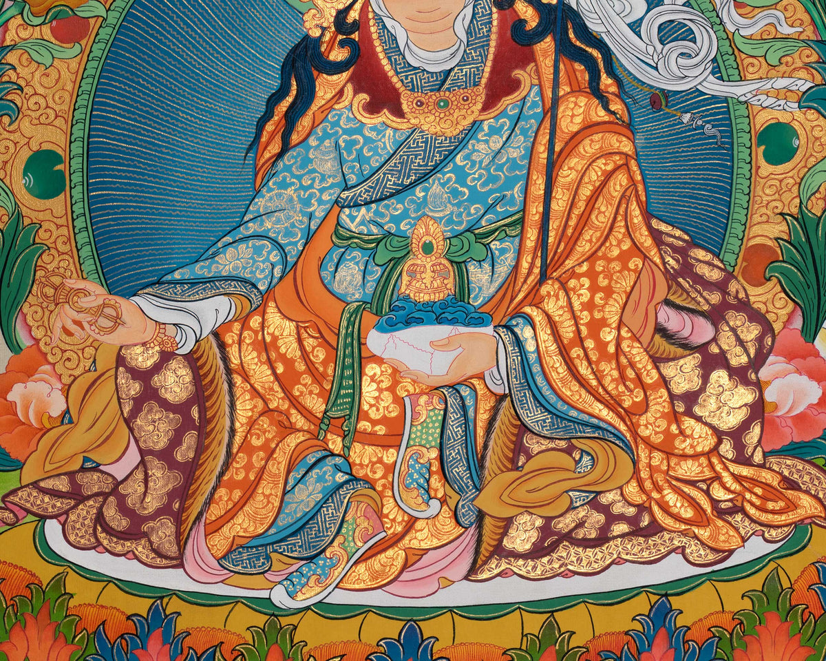 Traditional Hand-Painted Guru Rinpoche | Tibetan Buddhism Art