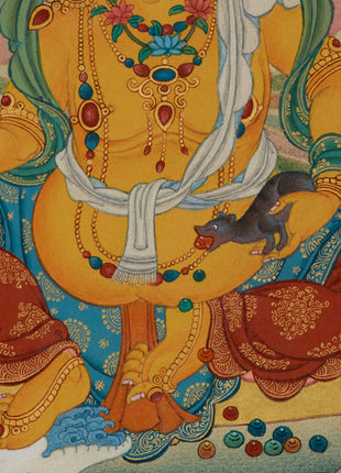 Guardian of Wealth Jambhala Thangka | Divine Blessings of Fortune & Well-Being