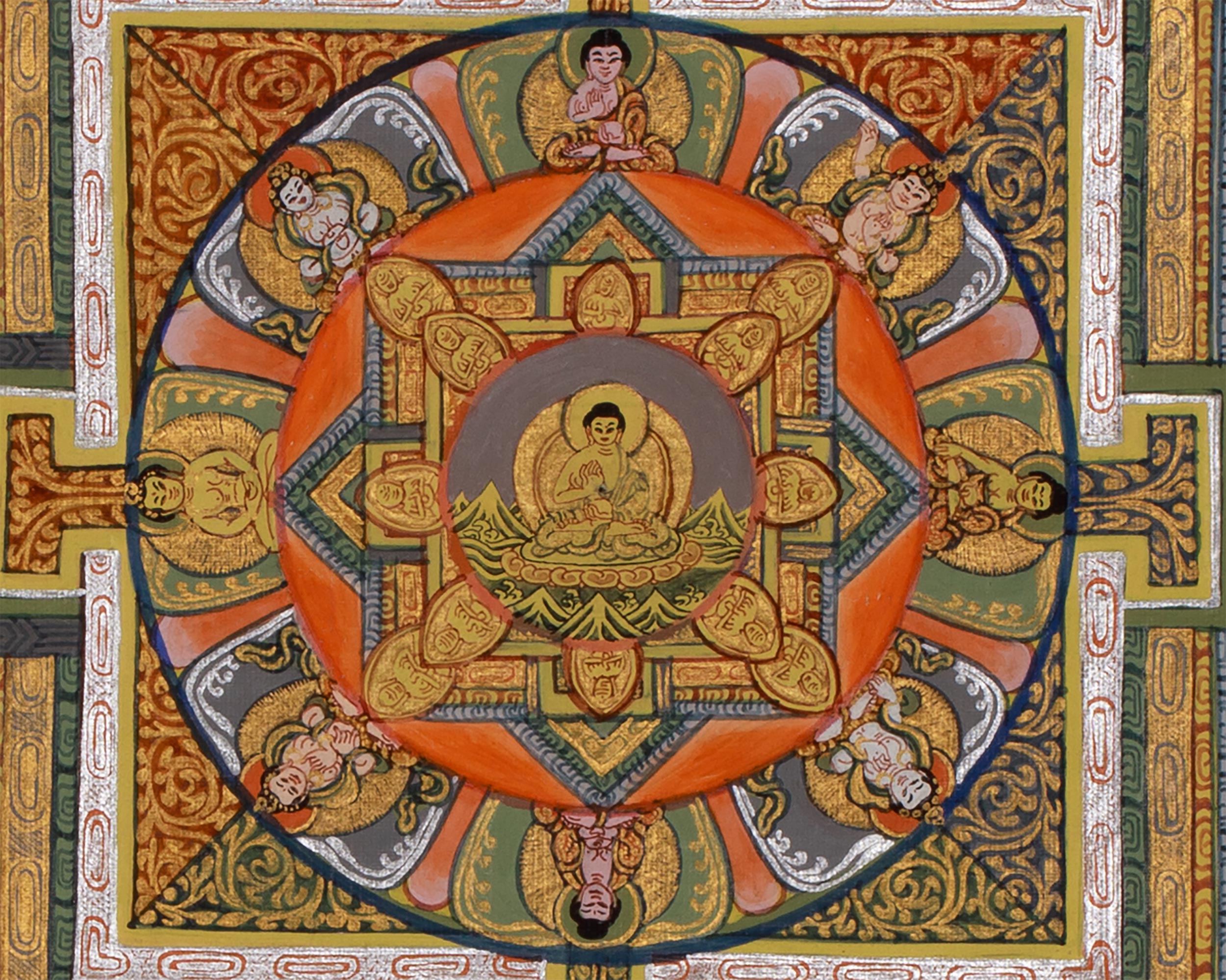 Vintage Buddha Mandala Painting | Symbol of Enlightenment and Harmony