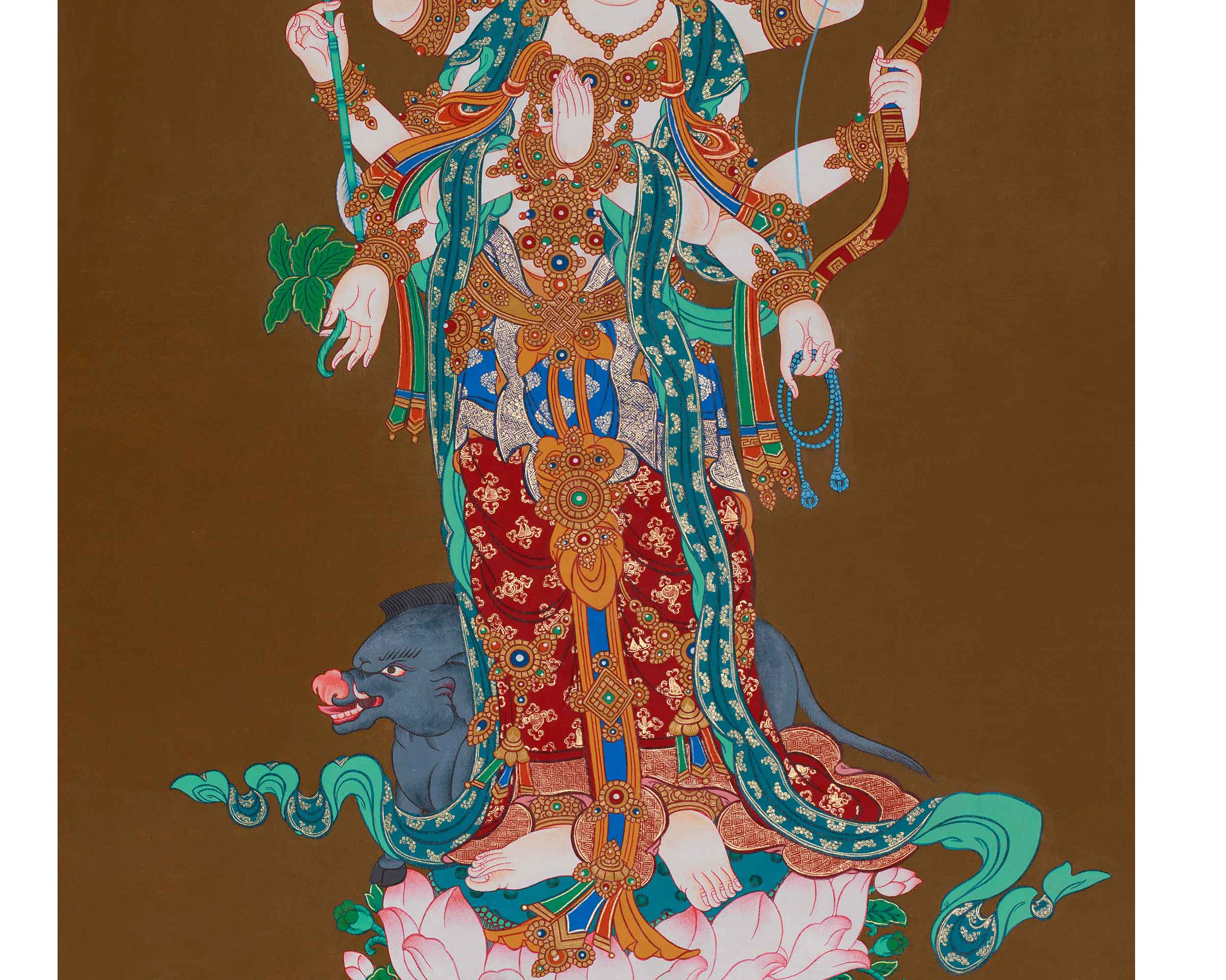 Goddess Marichi Thangka | Buddhist Deity of Light and Fearlessness