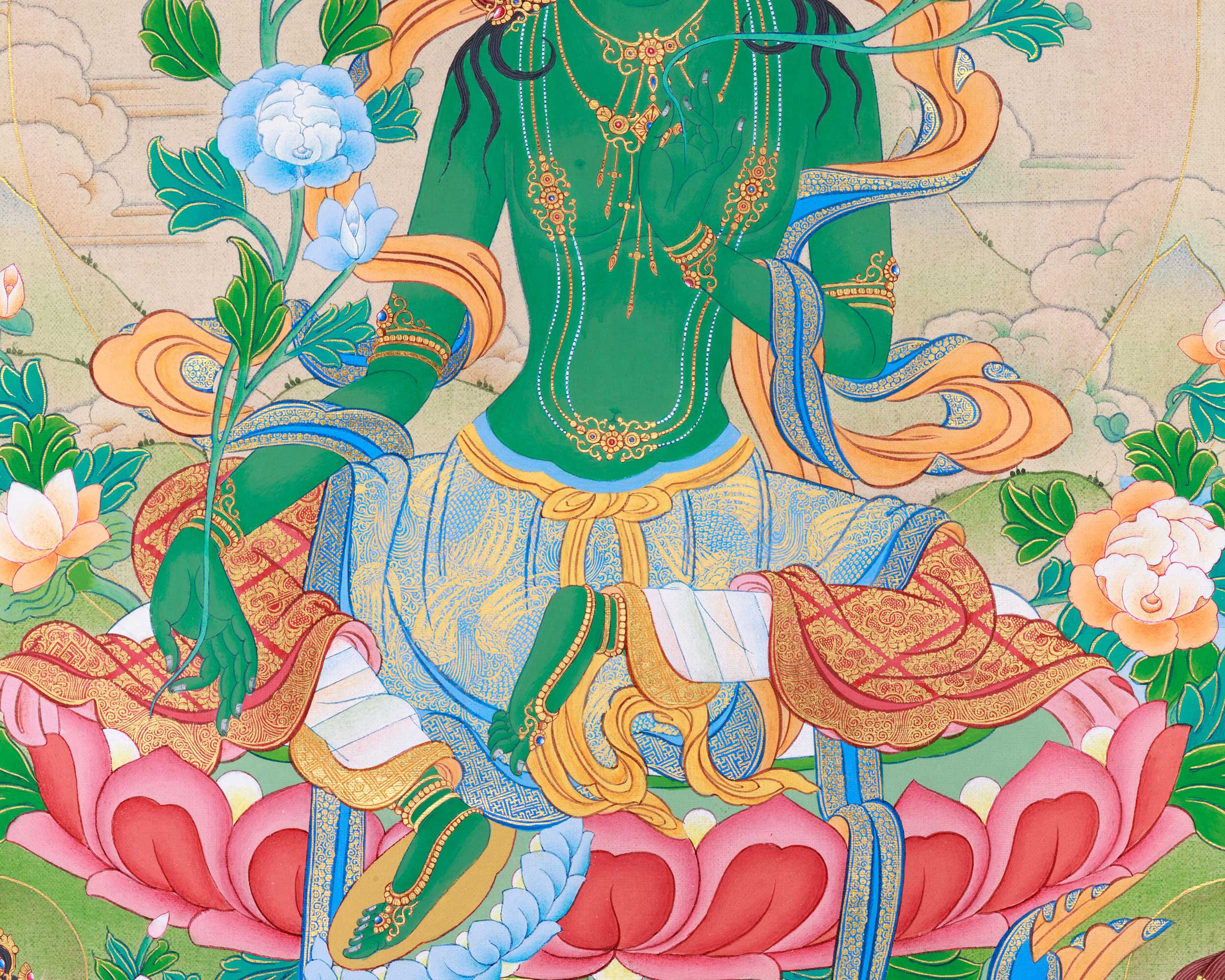 Mother Green Tara Thangka | The Compassionate Mother of Liberation | Traditional Artwork