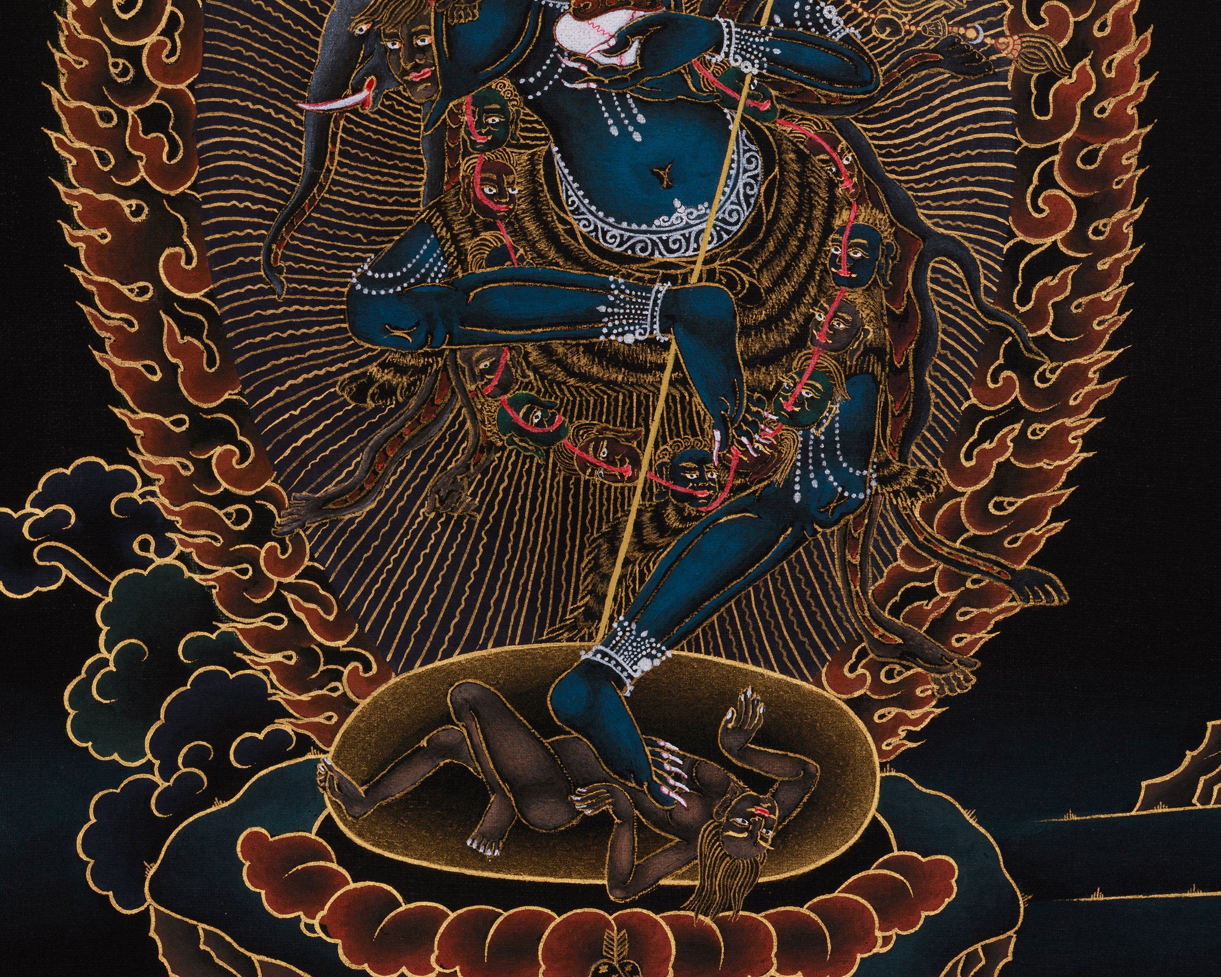 Dharma Protector Simhamukha Thangka | Wrathful Dakini | Nakthang Style