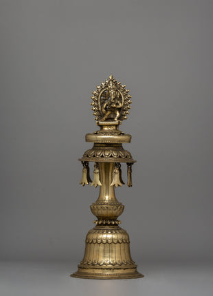 Decorative Panas Lamp Set (Pair) | Traditional Brass Lamps for Home and Temple Decor