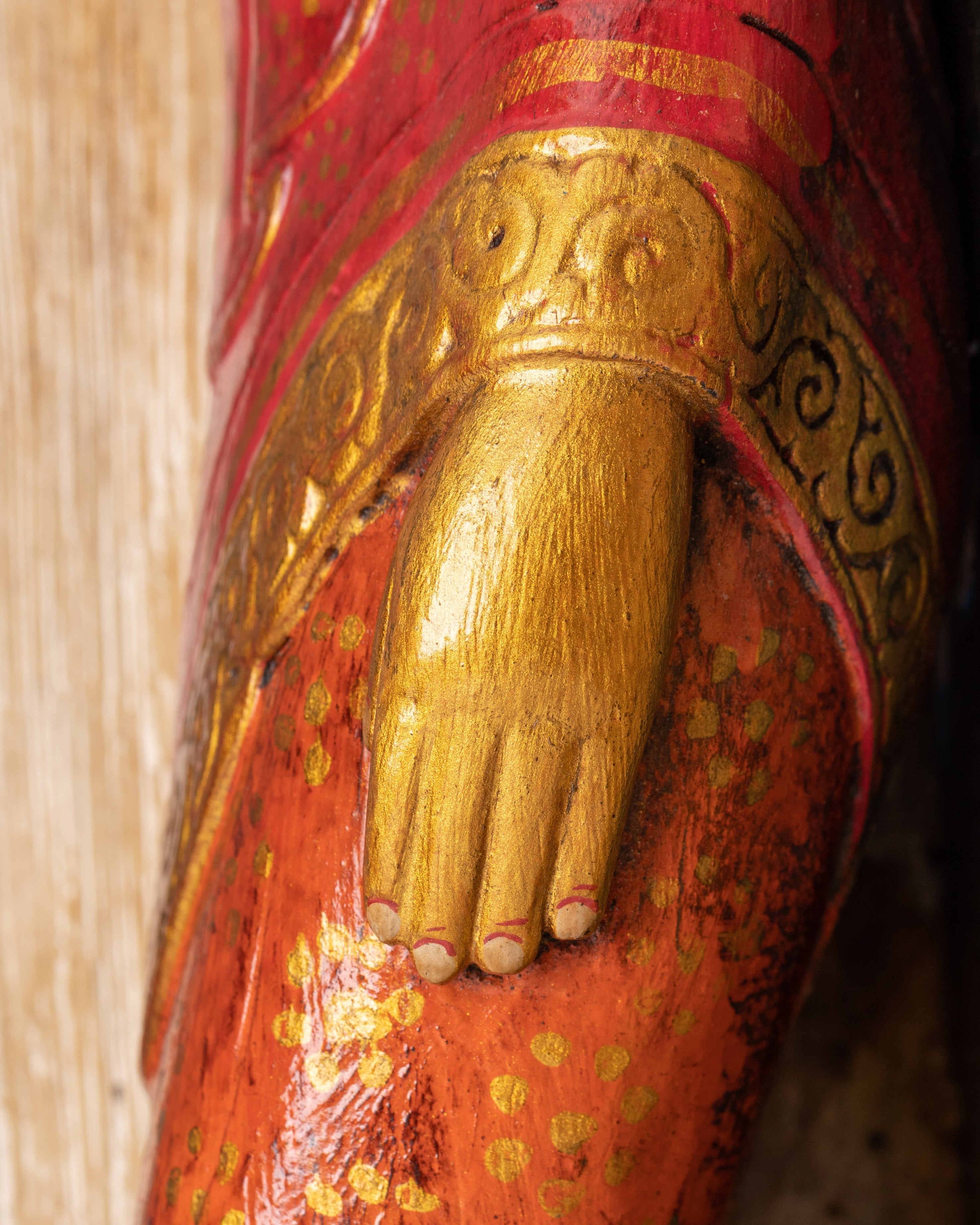 Hand-Carved Wooden Sleeping Buddha Statue | Symbolizing Peace and Enlightenment