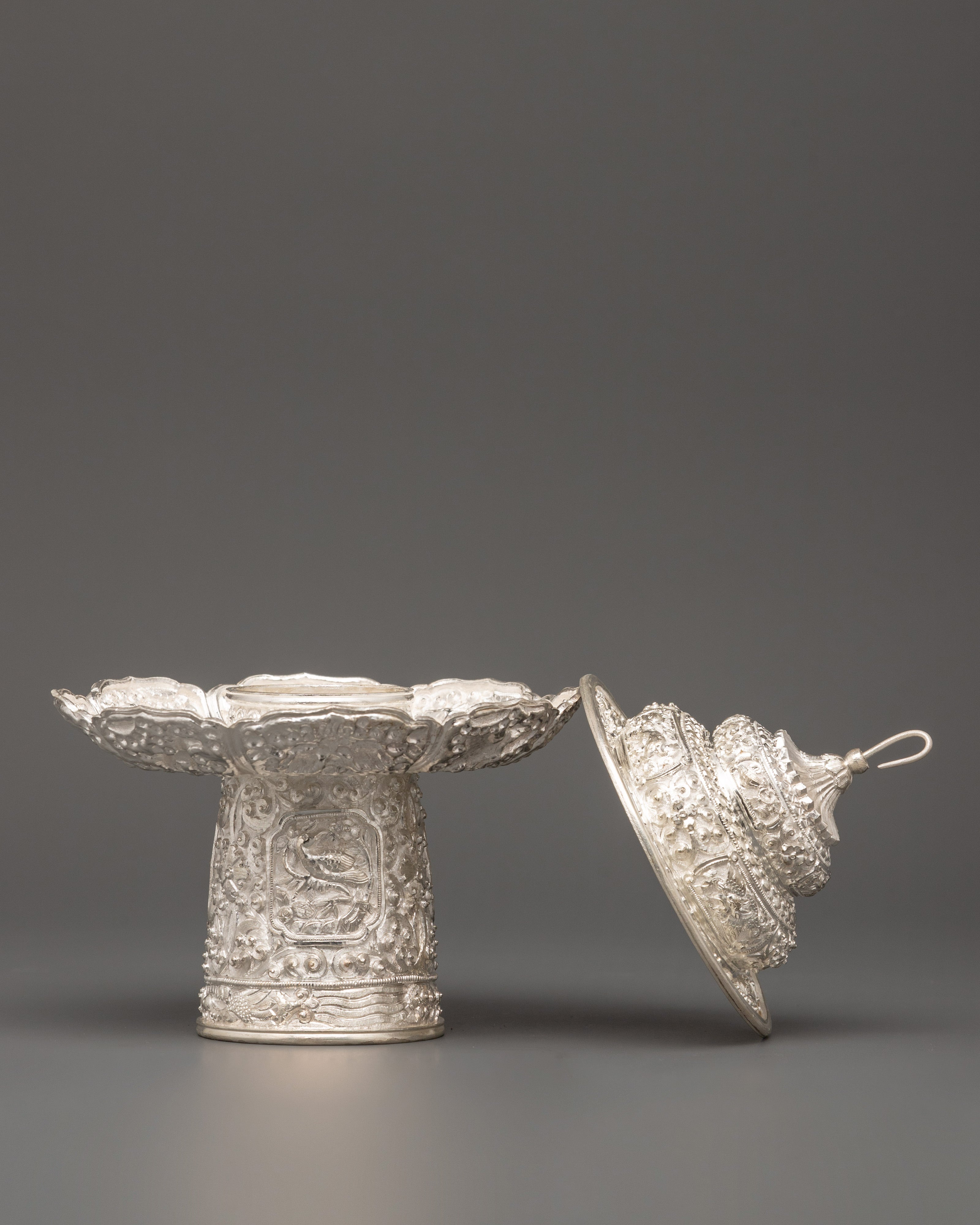 Tea Pot Buddhist Home Decor | Pure Silver Decorative Teapot