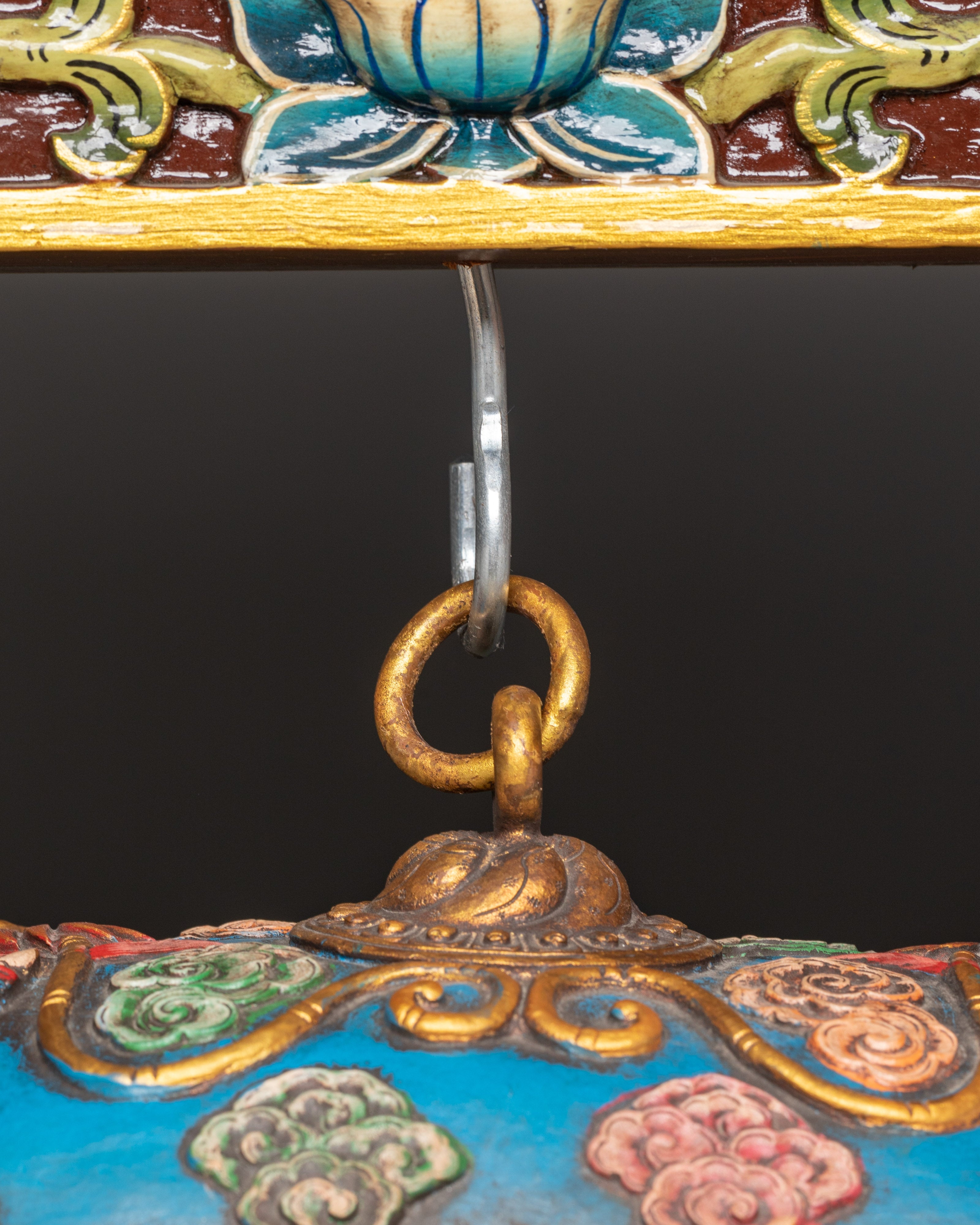 Traditional Tibetan Drum | Handmade Himalayan Drum with Dragon Motif