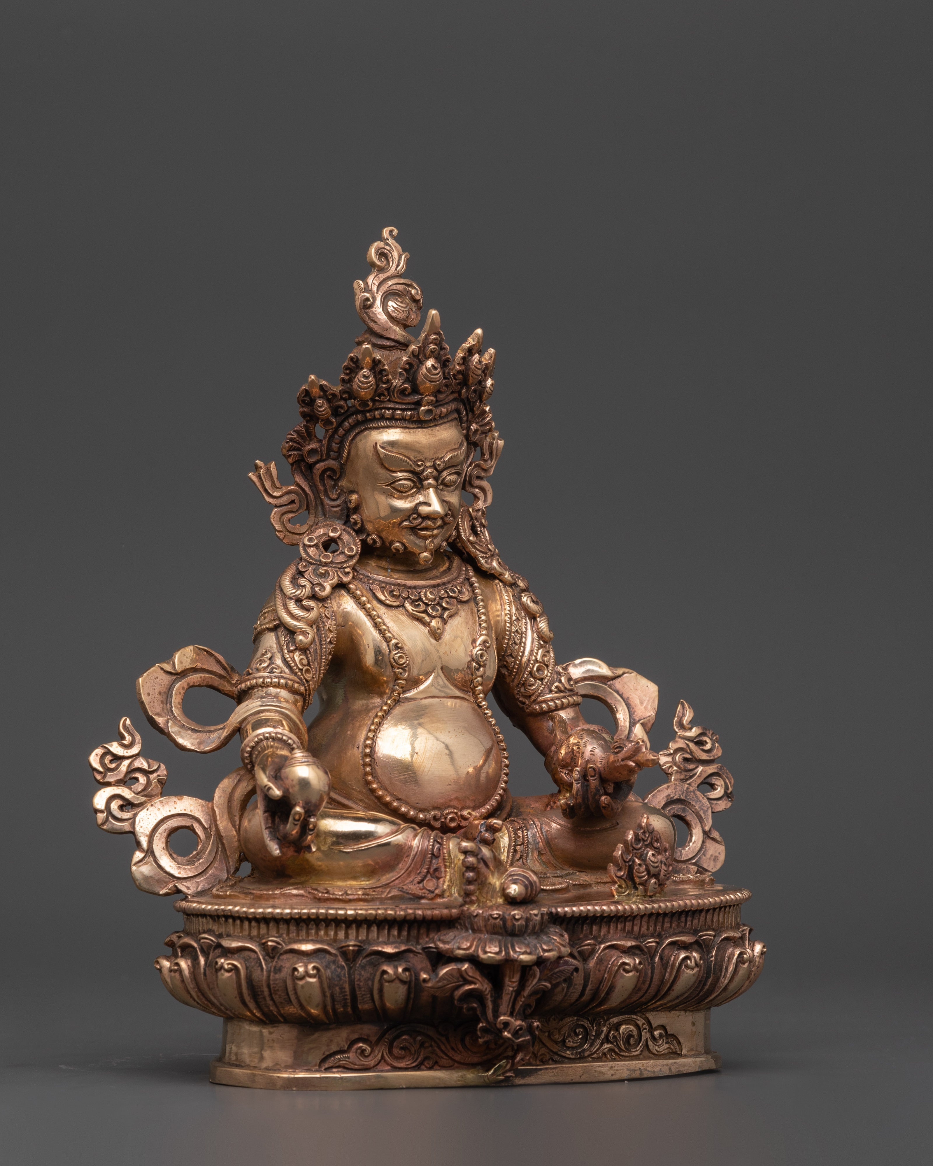 Dzambala Buddhist Wealth Deity Statue | Buddhist Decor for Abundance Rituals