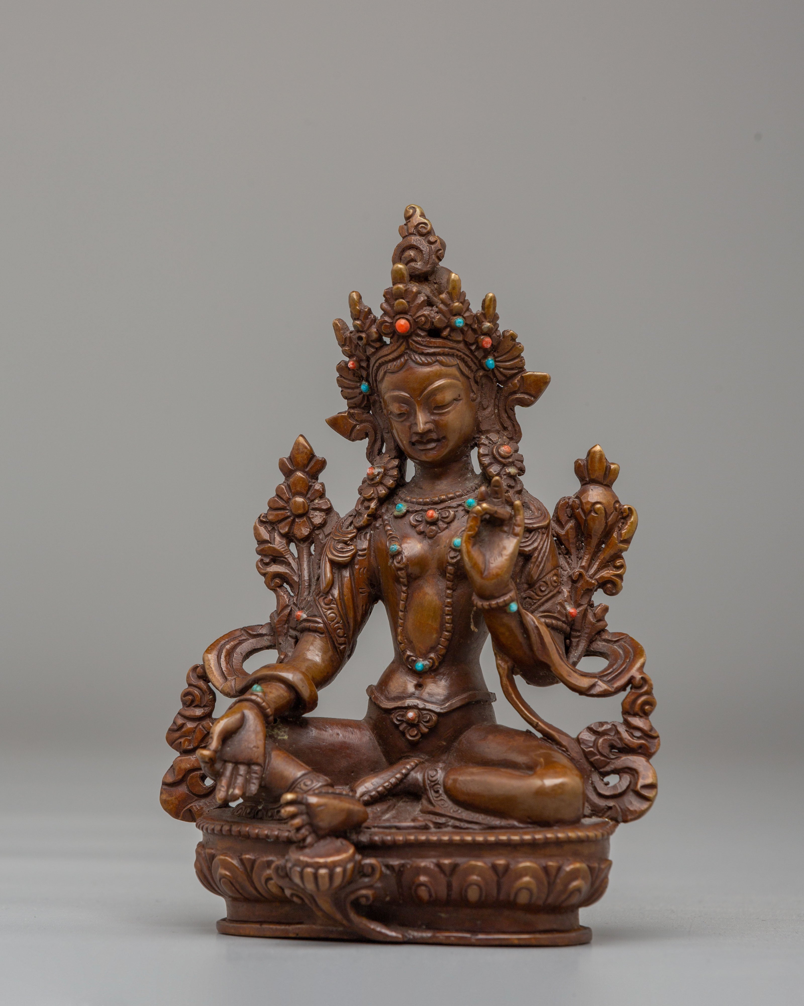 Green Tara Buddhist Altar Statue | Meditation and Altar Decor