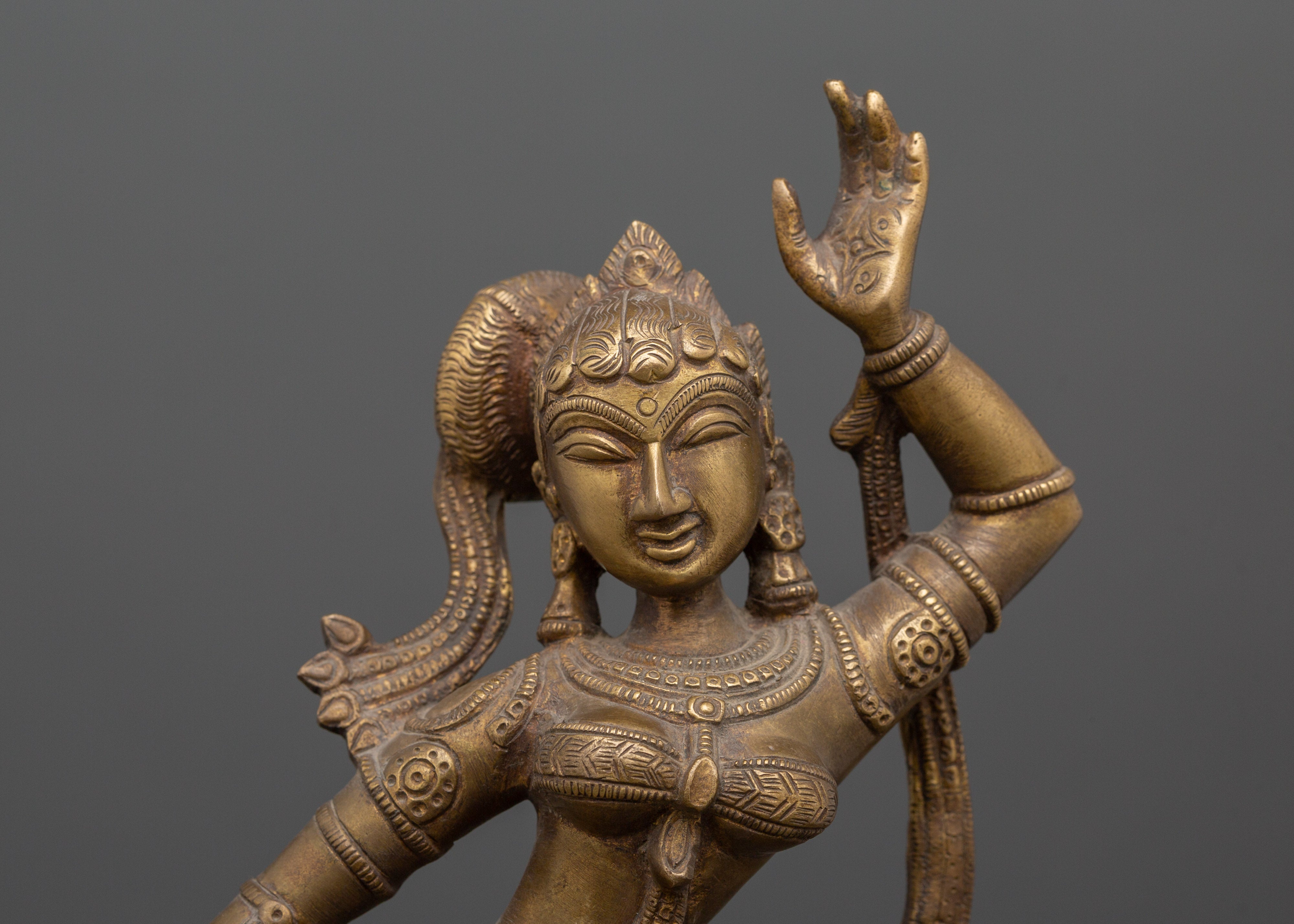 Dancing Tara Statue in Antique Finish | Buddhist Compassion Goddess Sculpture