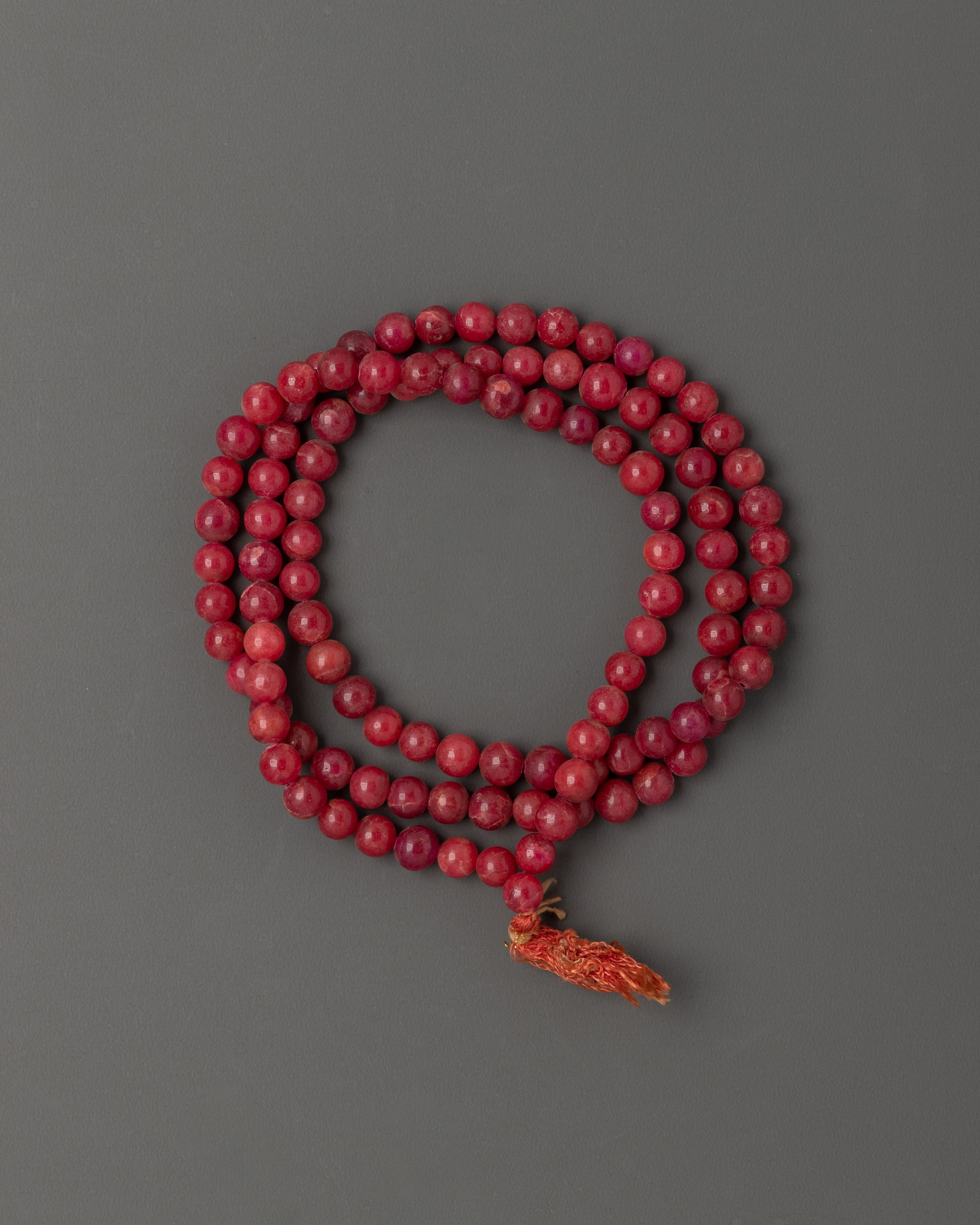Artificial Ruby Mala Craft | Handmade Meditation Craft