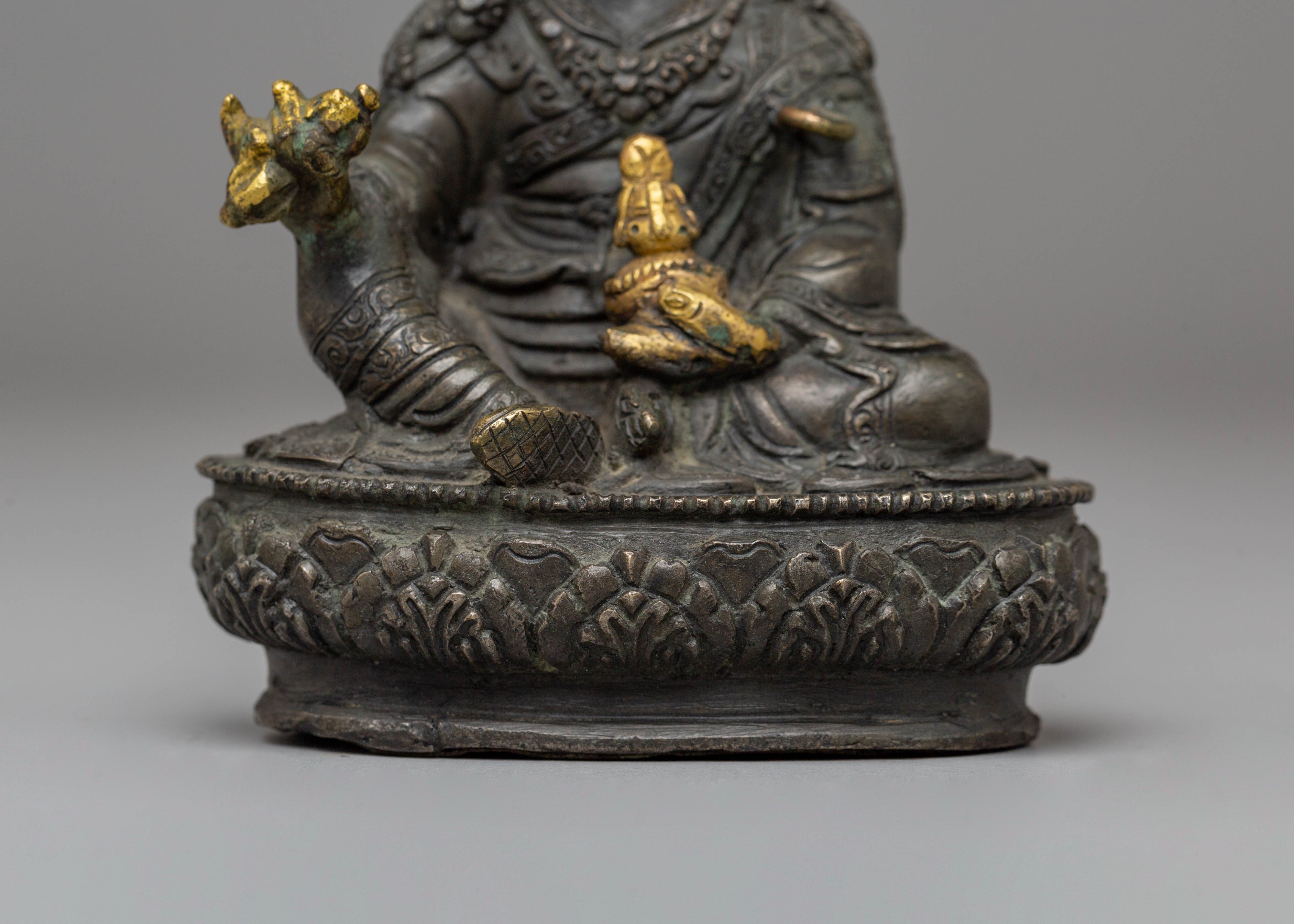 Guru Rinpoche Handmade Dark Oxidized Sculpture | The Precious Master