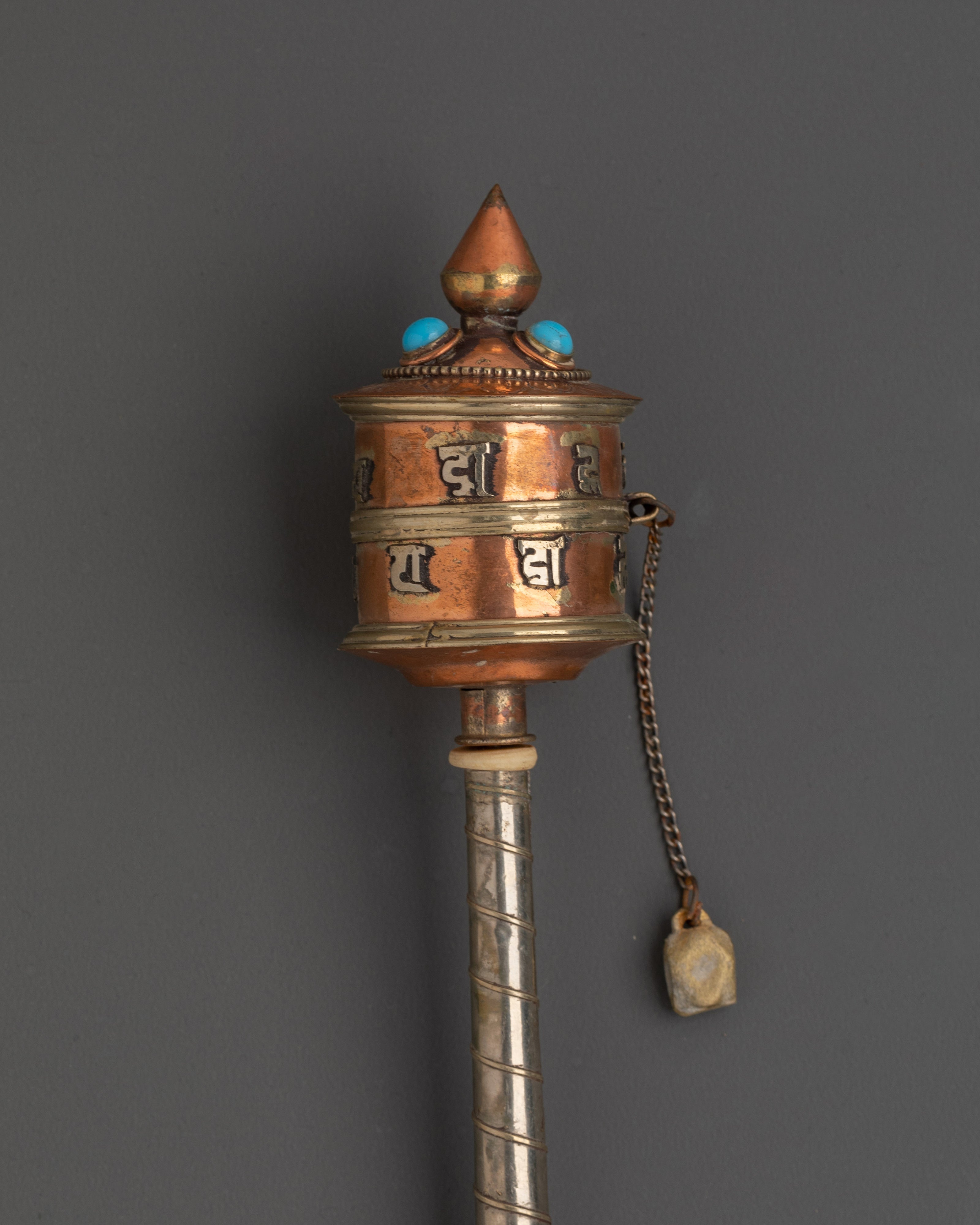 Handmade Buddhist Prayer Wheel | Copper Prayer Spinning Mantra Wheel