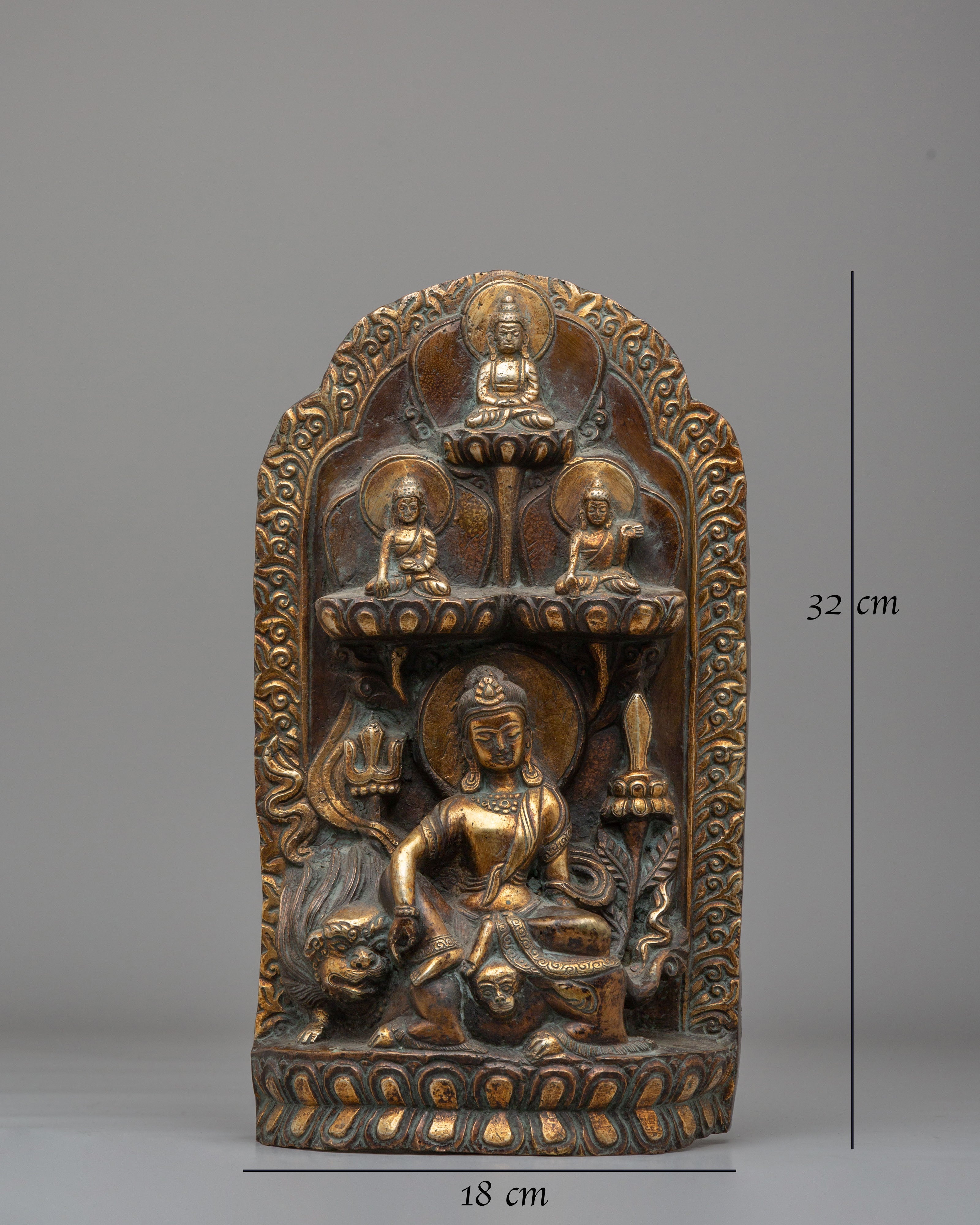 Tibetan Simhanada Lokeshvara Sculpture | Sacred Buddhist Statue