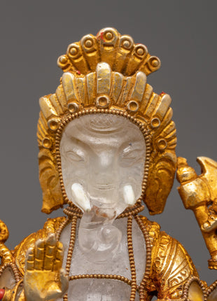 Ganesh Crystal Sculpture | Hindu Deity