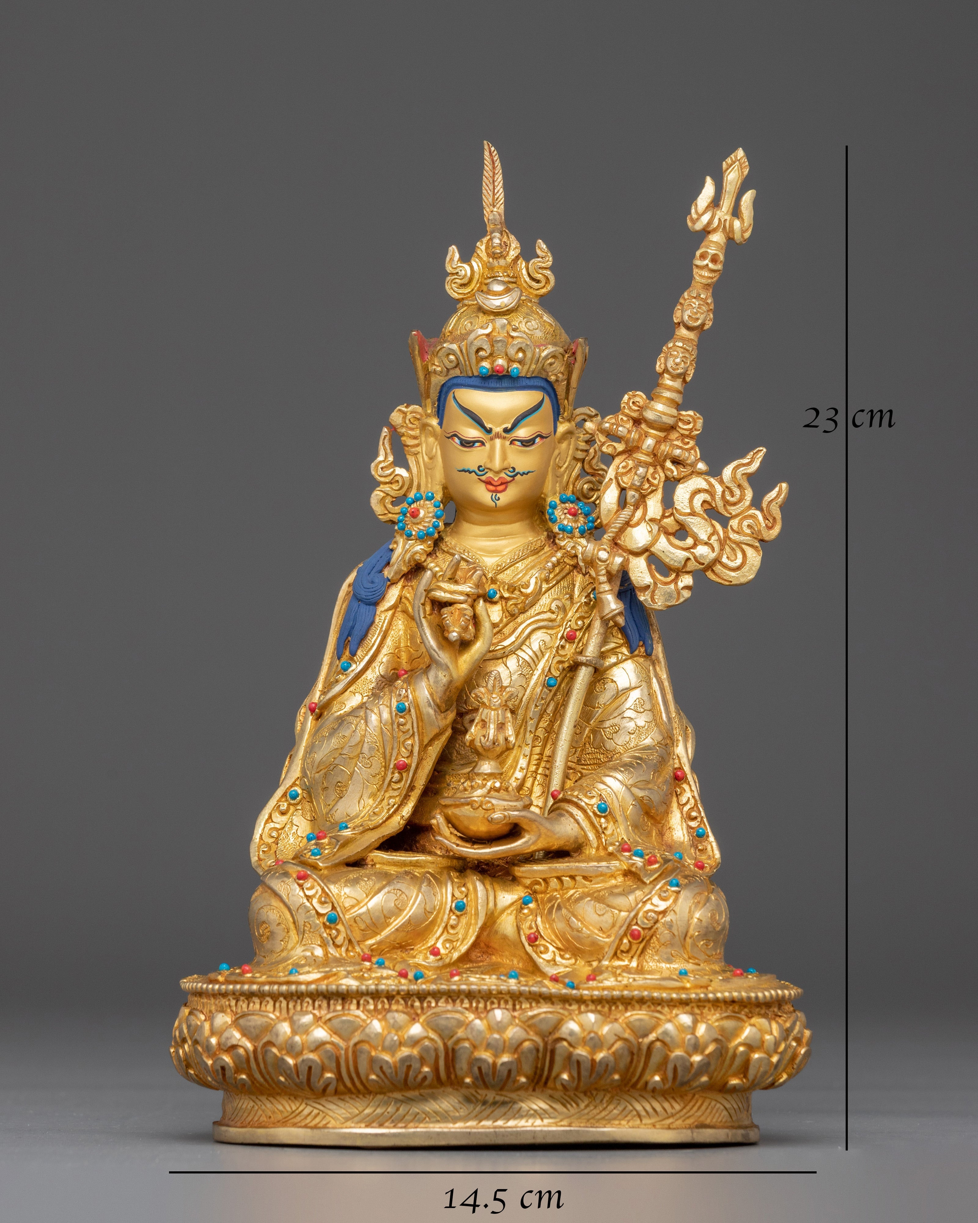 Sacred Statue of Guru Tsyoke Dorje | Gold Plated Tibetan Buddhist Copper Figure