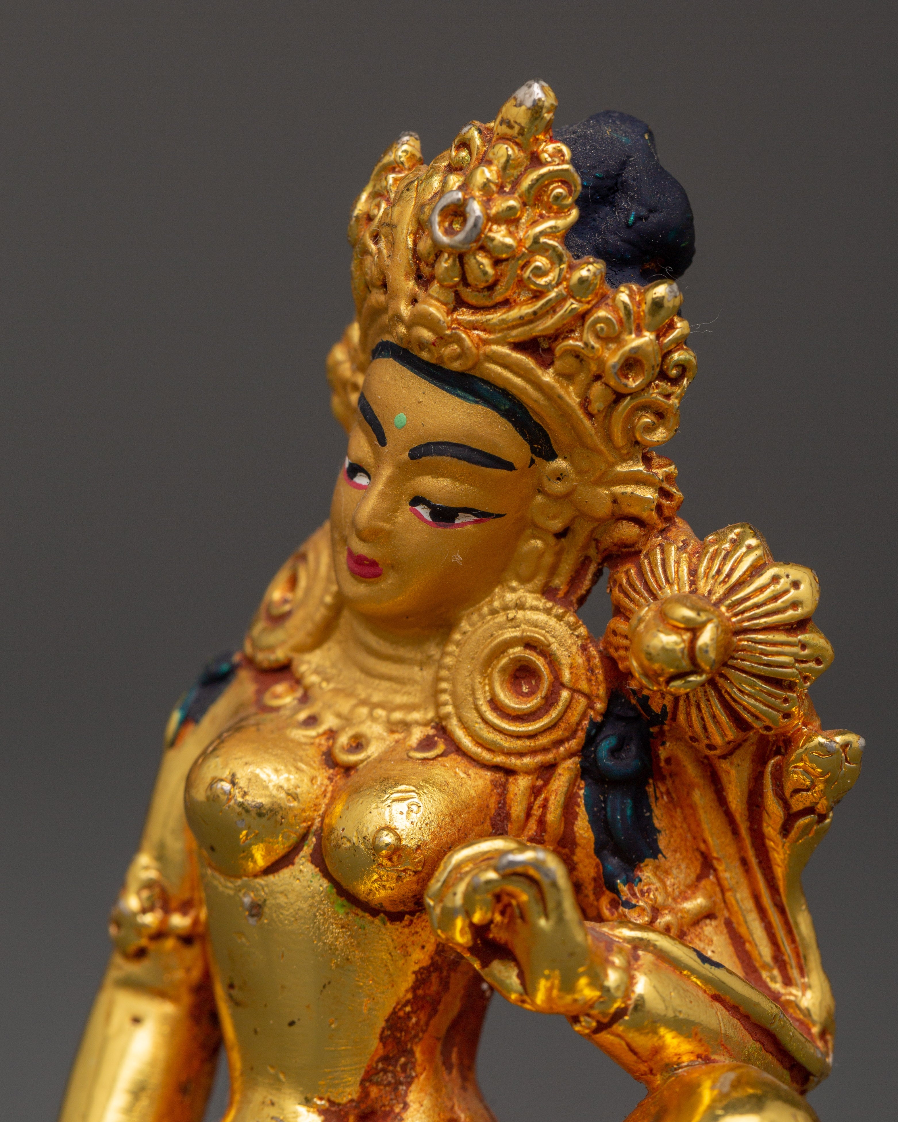 Gold Plated Parvati Statue | Goddess for Altar