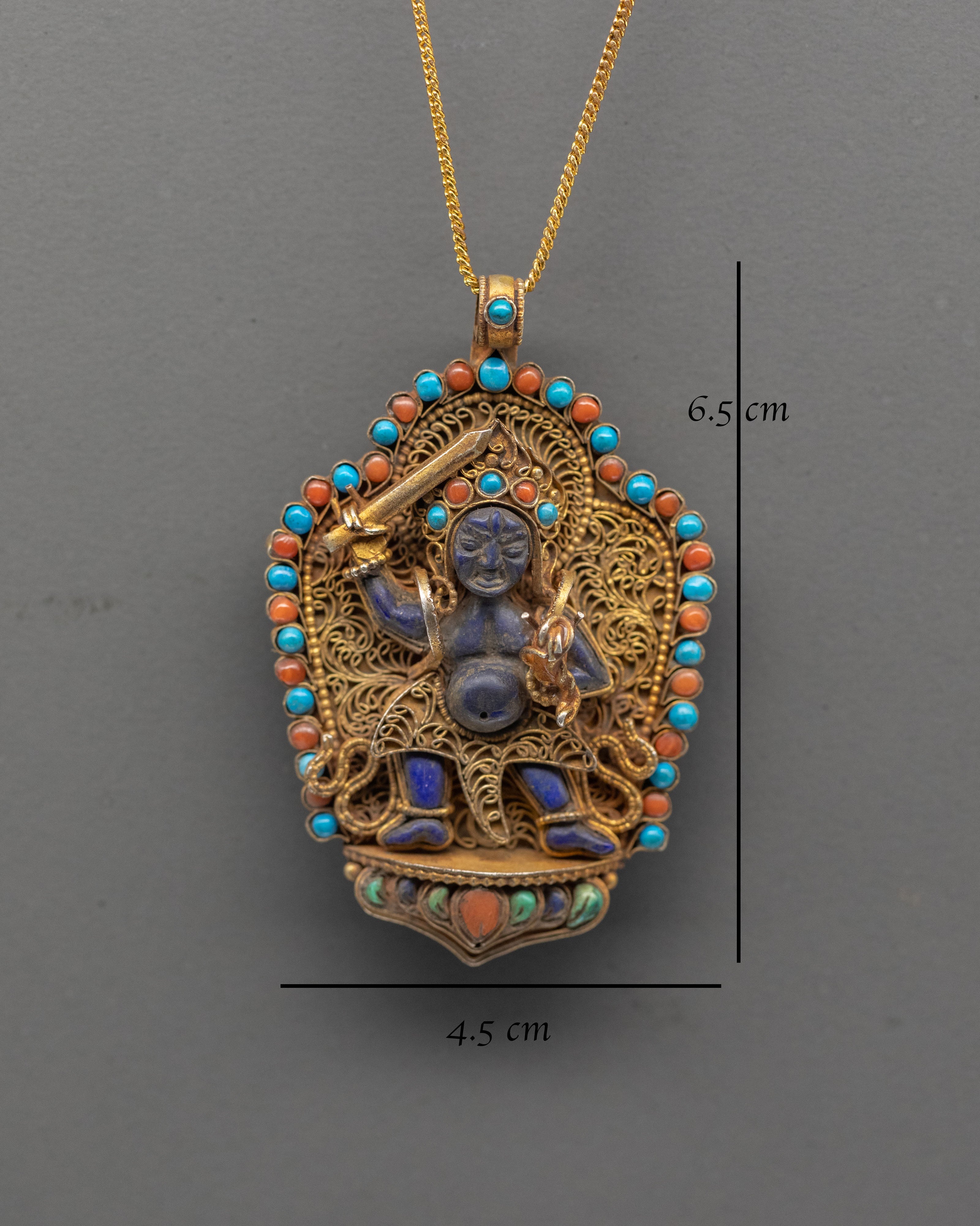 Tibetan Khadgapani Locket | Buddhist Deity Pendant of Protection and Power