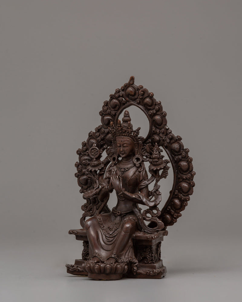 Oxidized Maitreya Buddha Statue | 15.5cm Copper Artwork