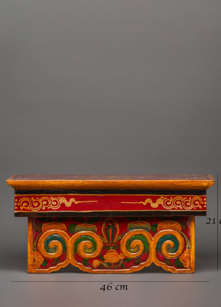 Hand-carved Table Buddhist Folding Table | Wooden Ritual Altar Table