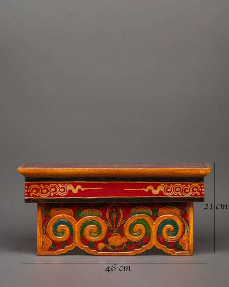 Hand-carved Table Buddhist Folding Table | Wooden Ritual Altar Table