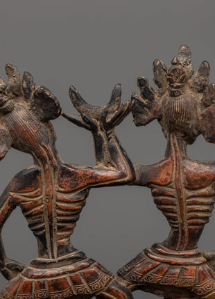 Oxidized copper Citipati statue |  Tibetan Protector Sculpture