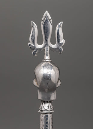 Handcrafted Phurba with Trident and Skull Design | Tibetan Iron Ritual Dagger