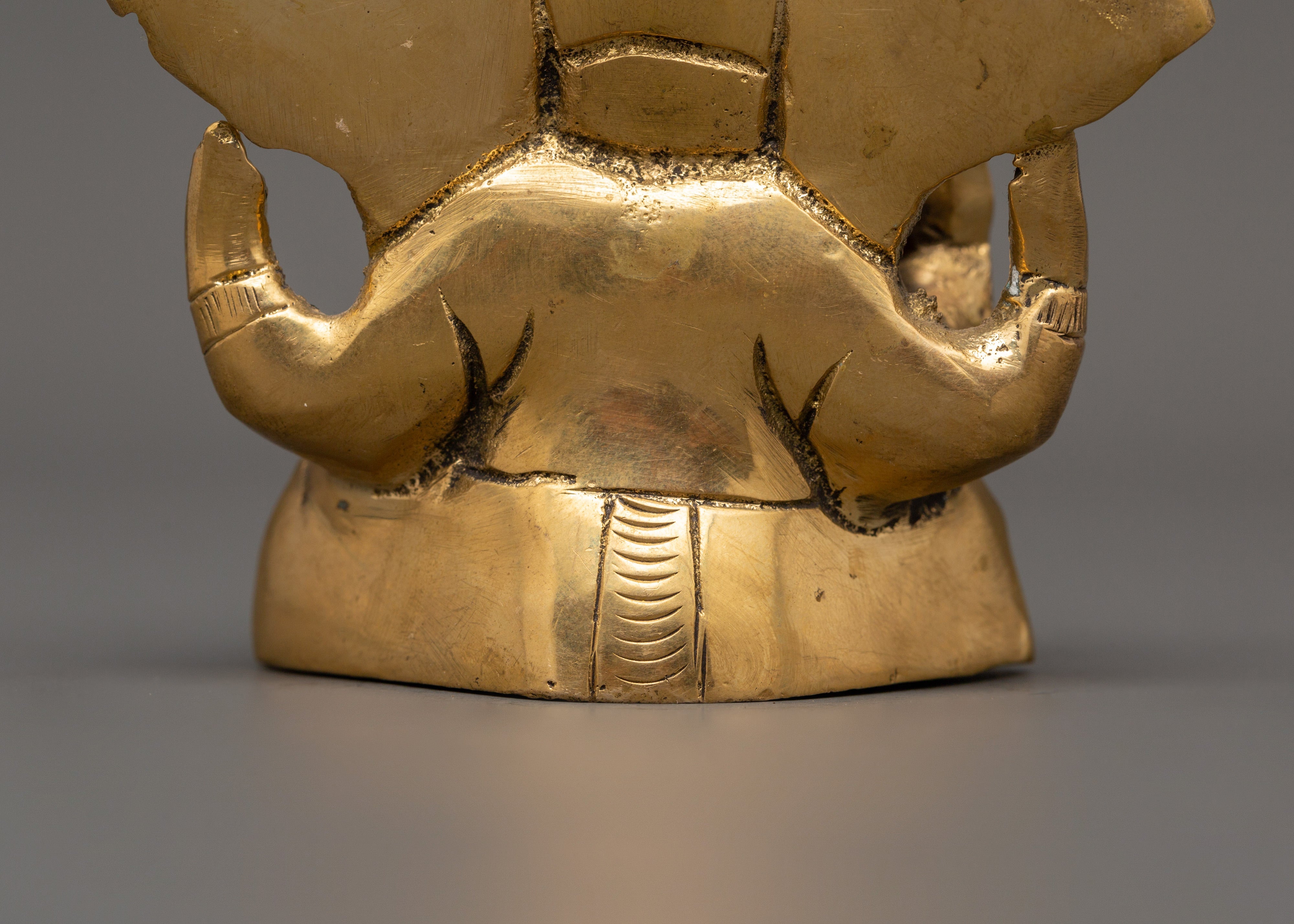 Brass Elephant Head Deity Ganesha Statue | Hindu Deity Decor for Prosperity & Good Luck