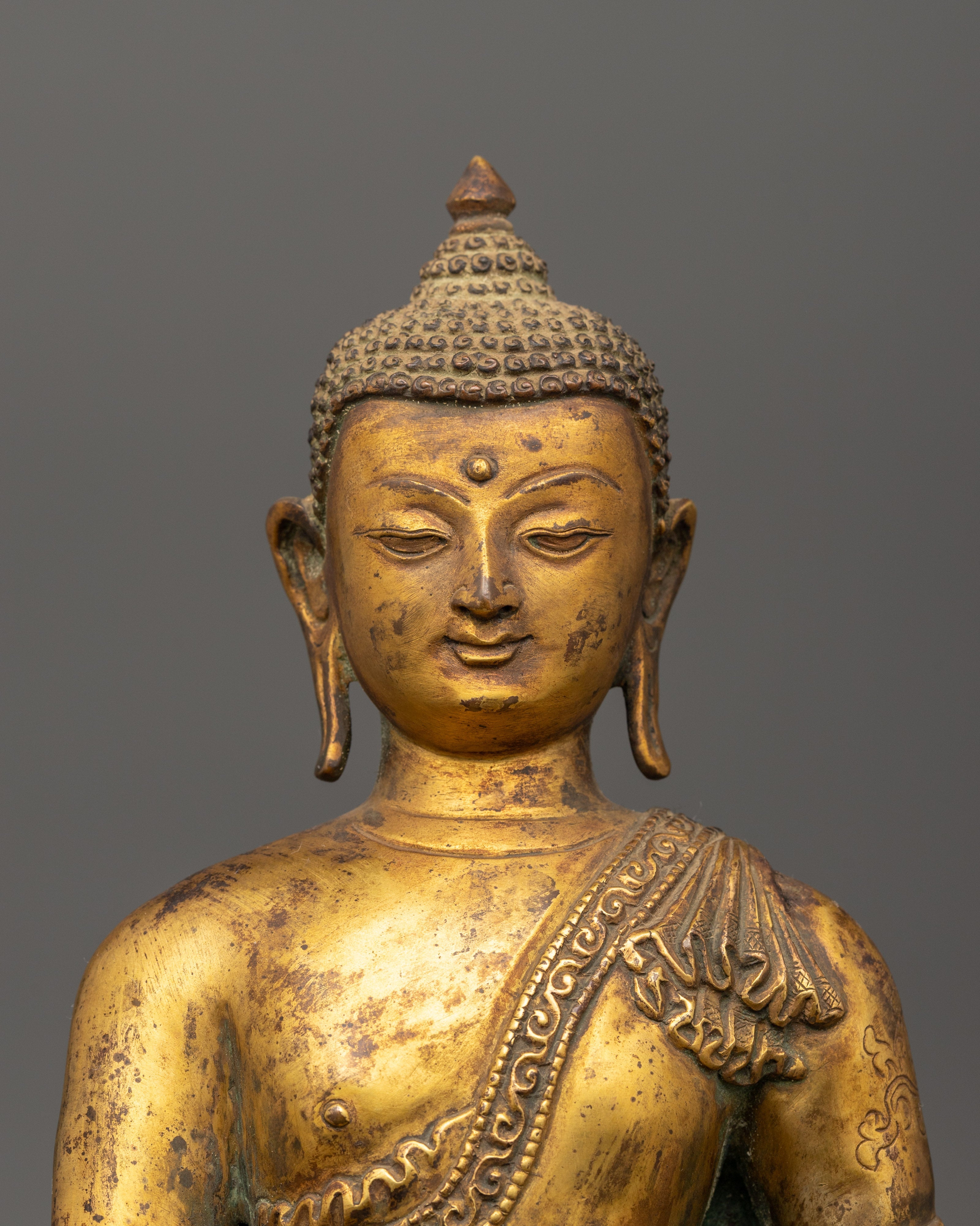 Medicine Buddha Sculpture | Gold Plating Healing Buddha