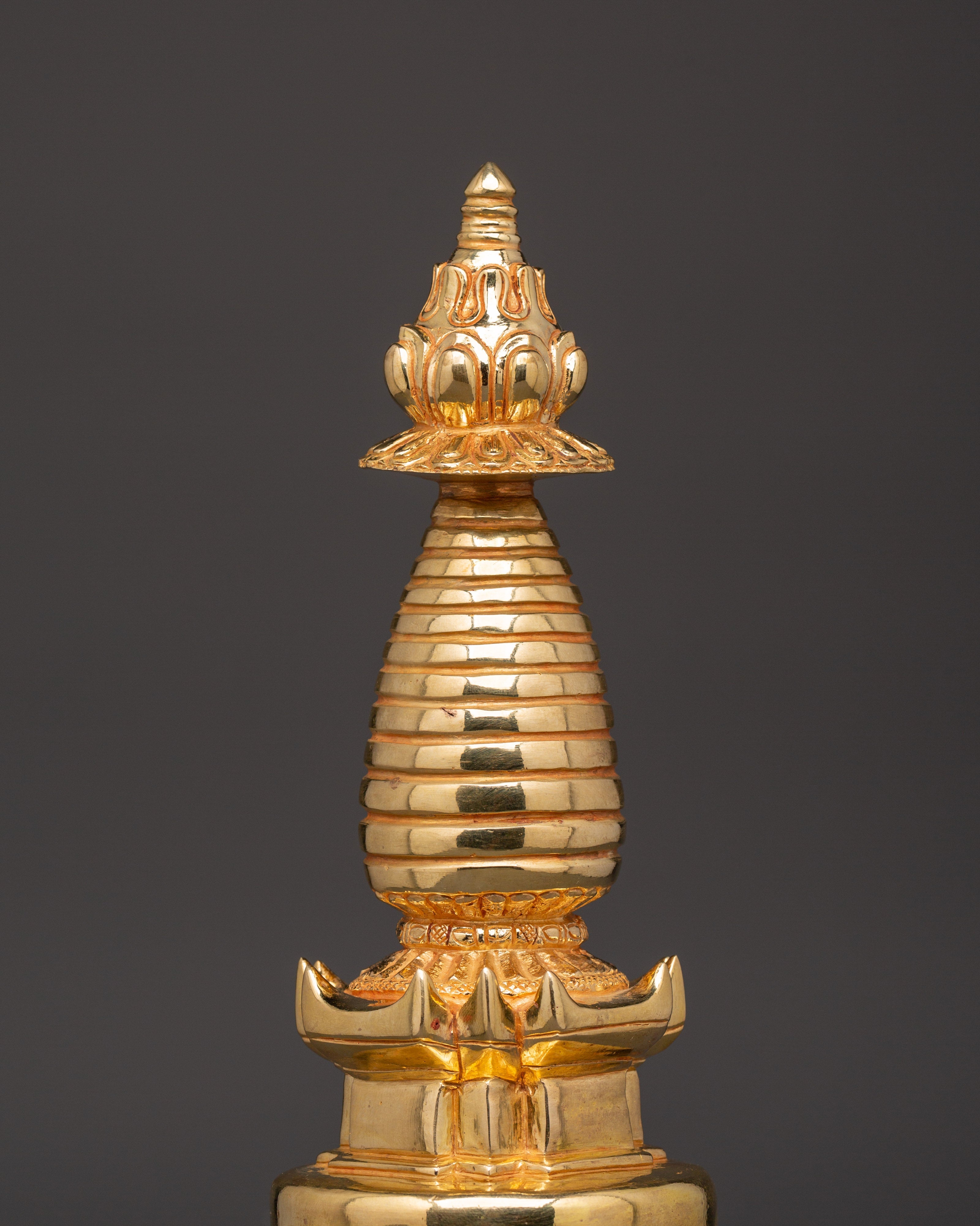 Gold Plated Stupa for Spiritual Space | Altar and Meditation