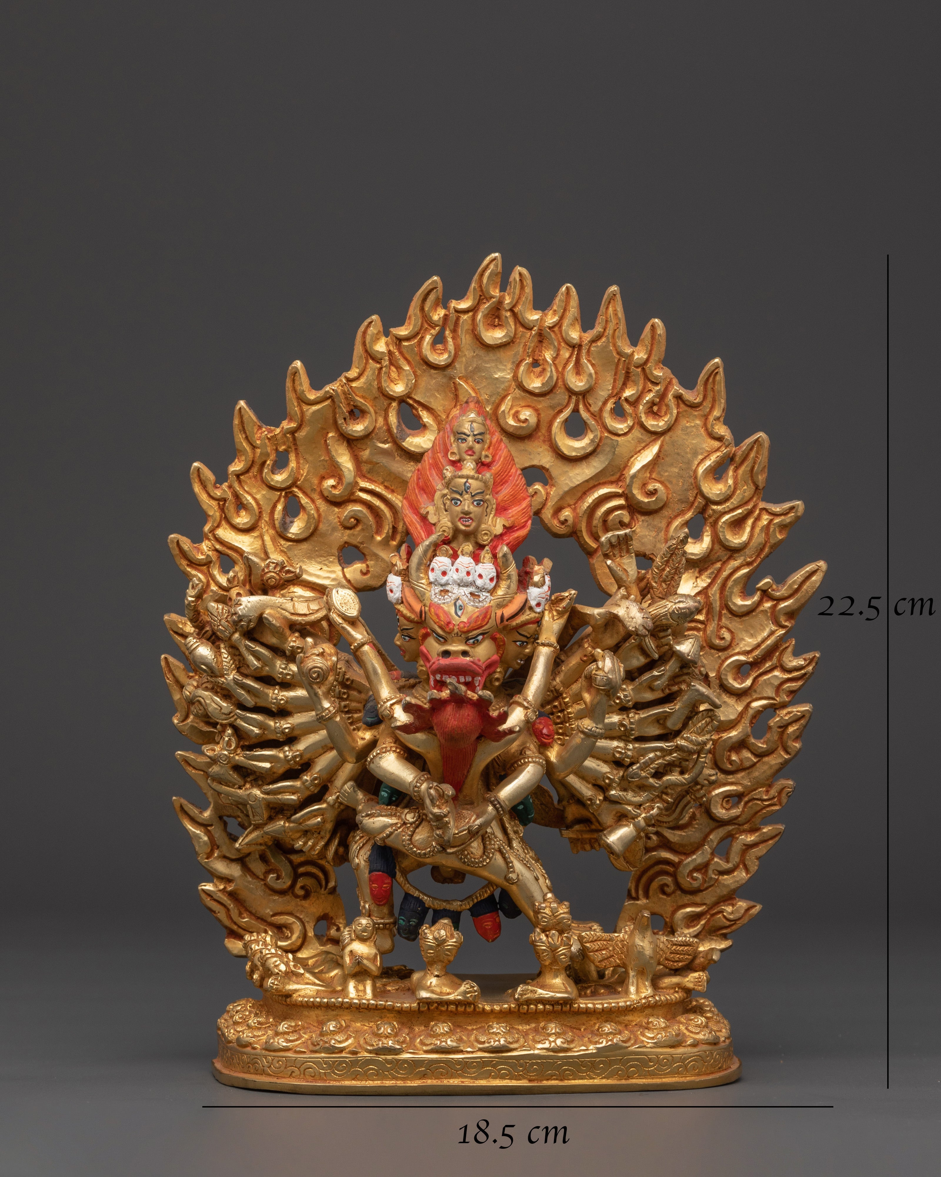 Sacred Conqueror of Death Yamantaka Statue | Tibetan Buddhist Deity Sculpture