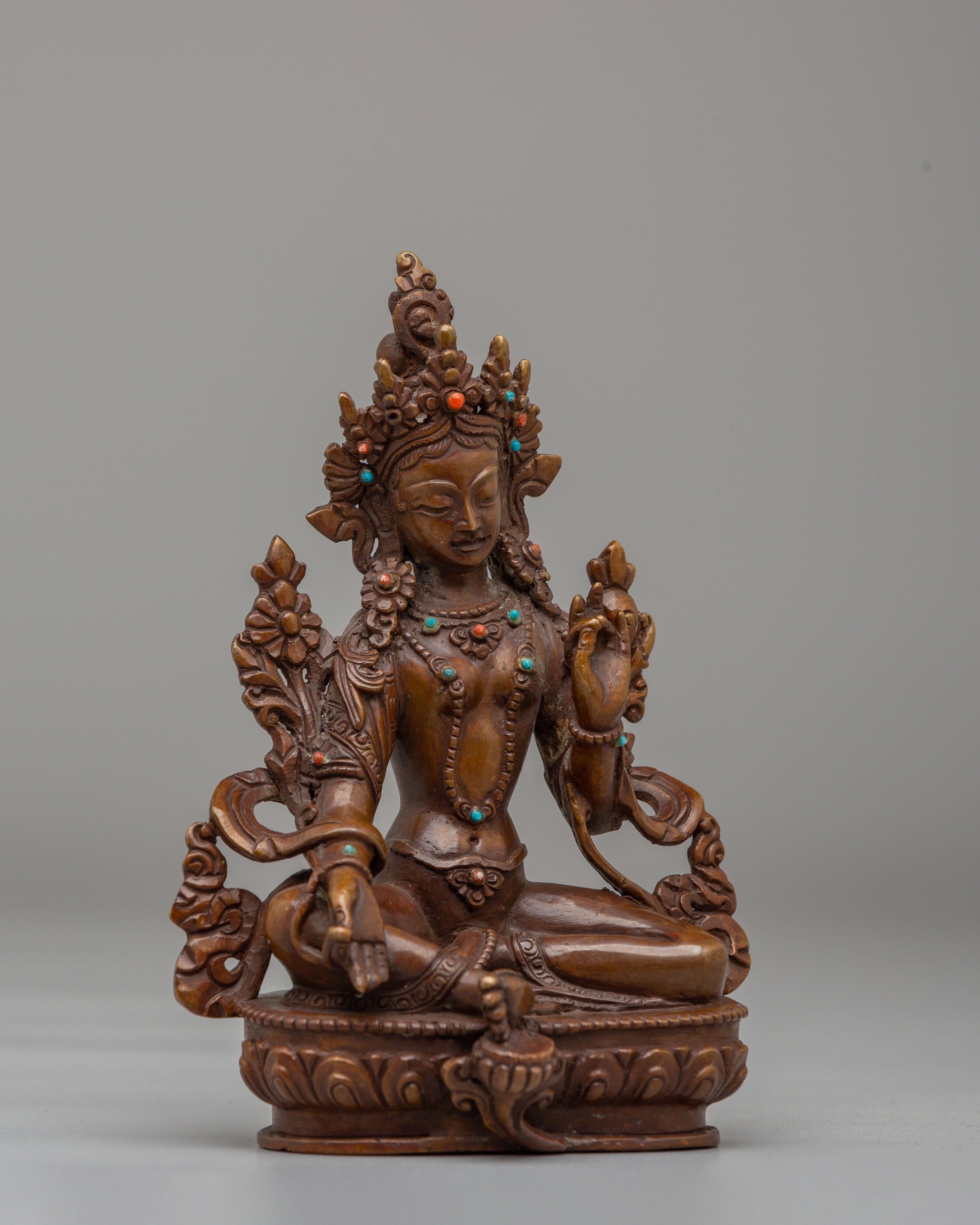 Green Tara Buddhist Altar Statue | Meditation and Altar Decor