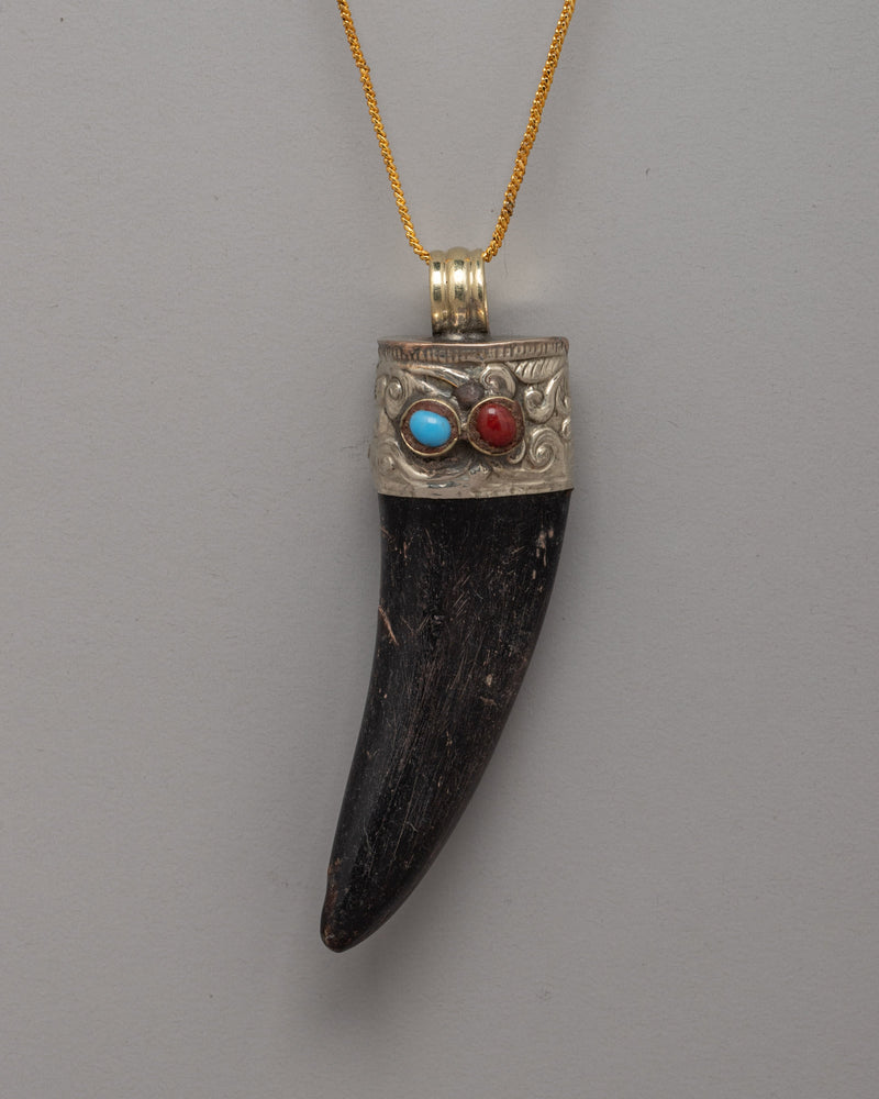 Handcrafted Ethically Sourced Goat Horn Pendant 