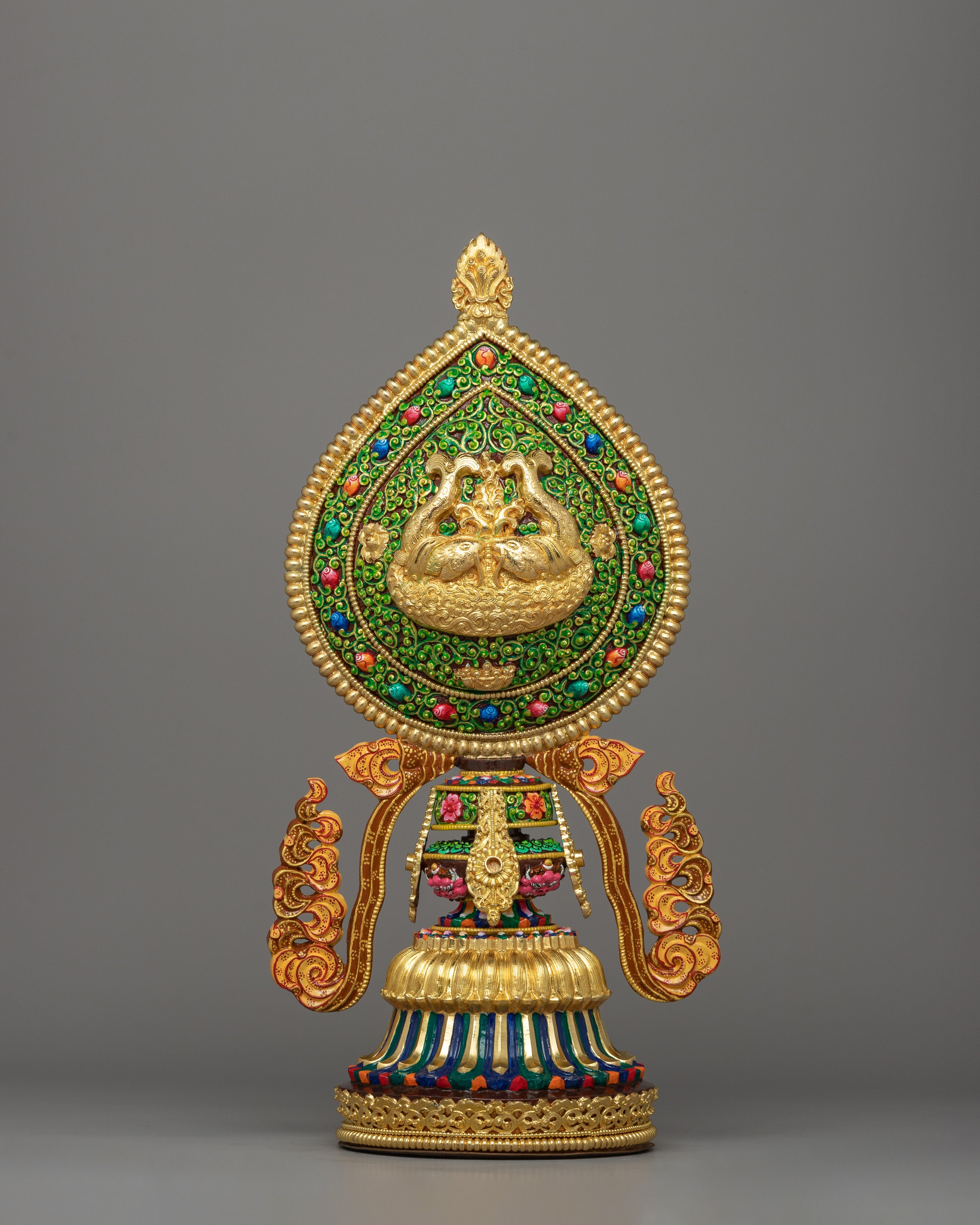 Eight Auspicious Symbols | Handcrafted Gold-Plated Tibetan Sacred Set