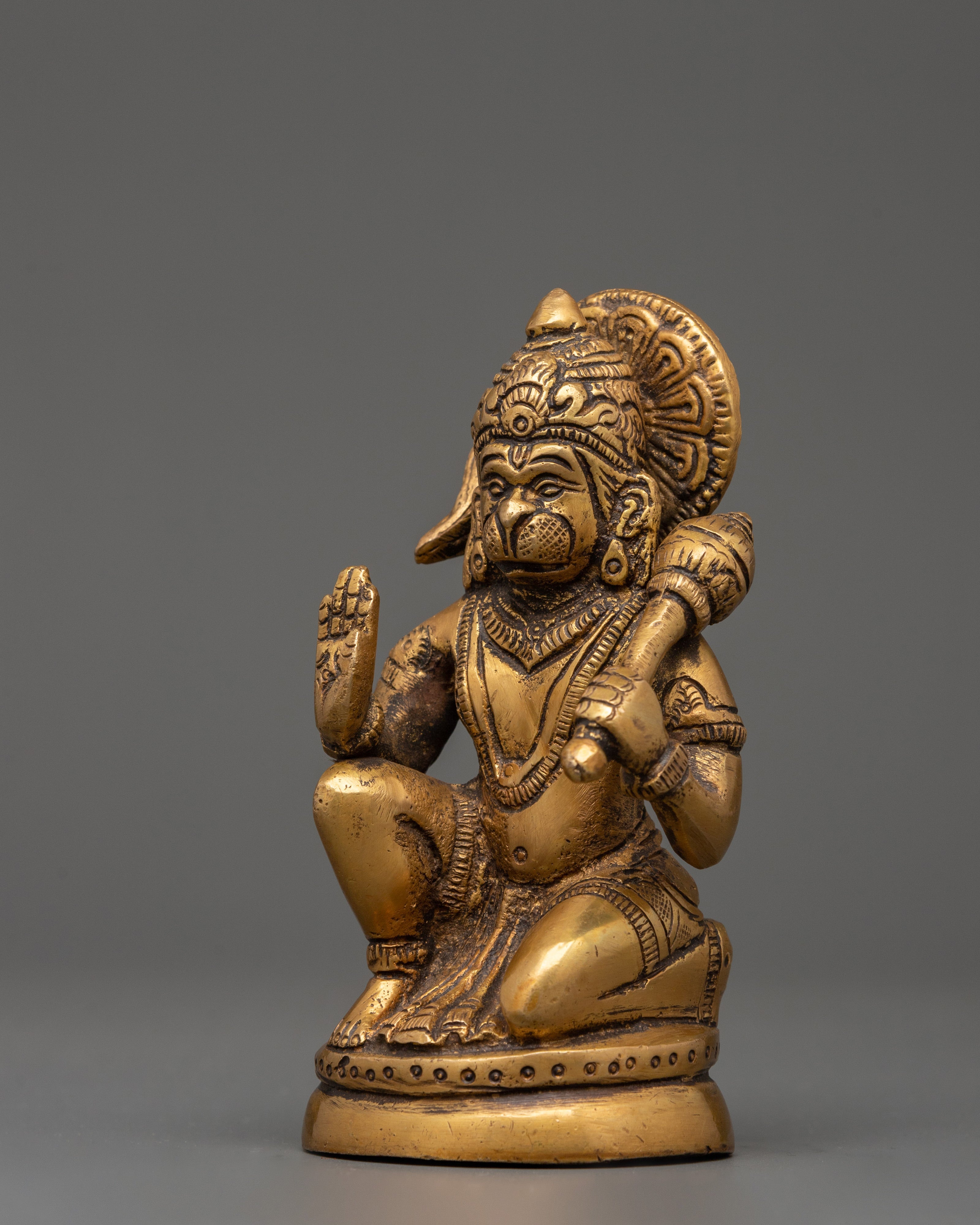 Brass Hanuman Statue | Strength & Devotion Decor