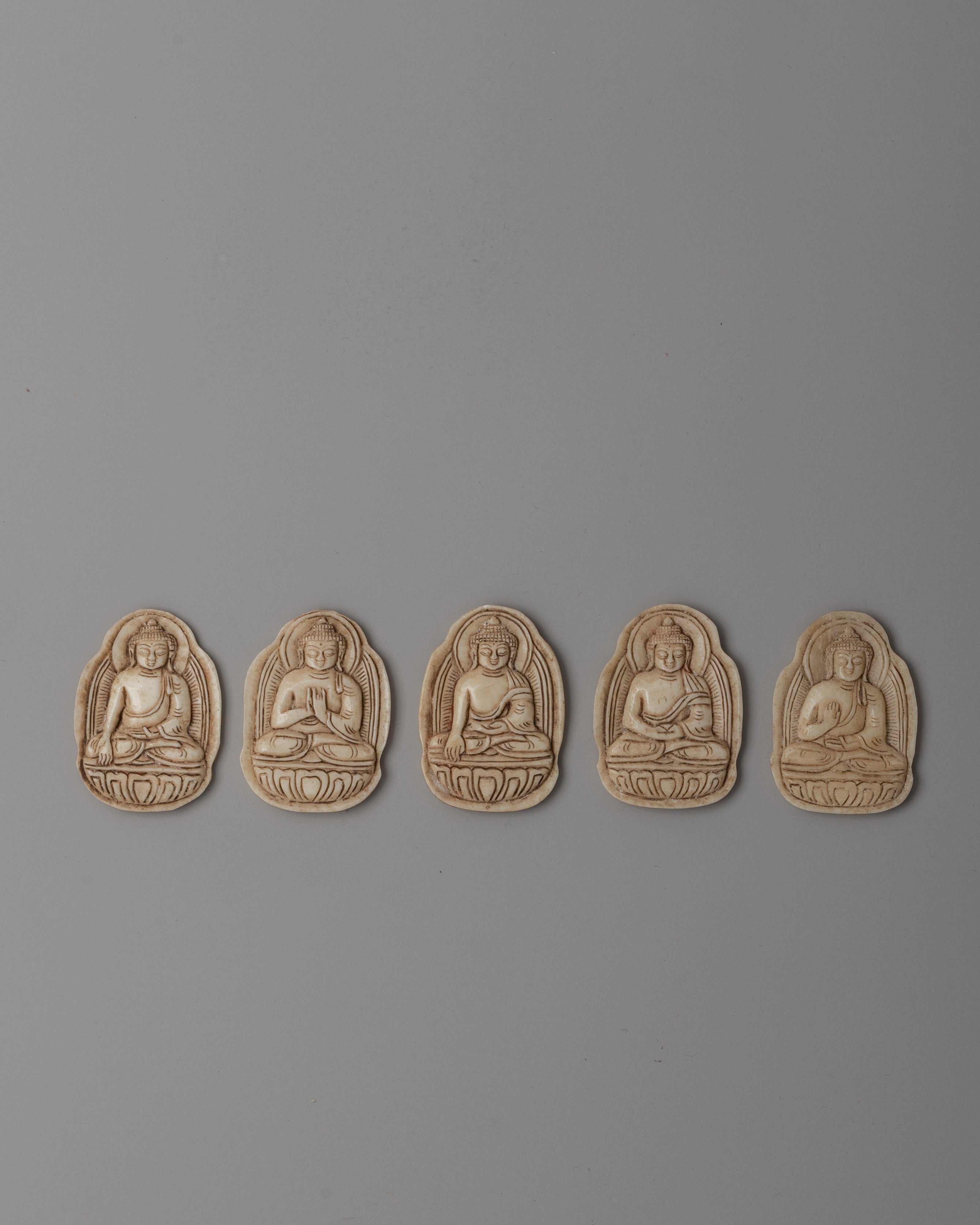 Enlightened Five Dhyani Buddha Sculpture Set | Religious Space Decor