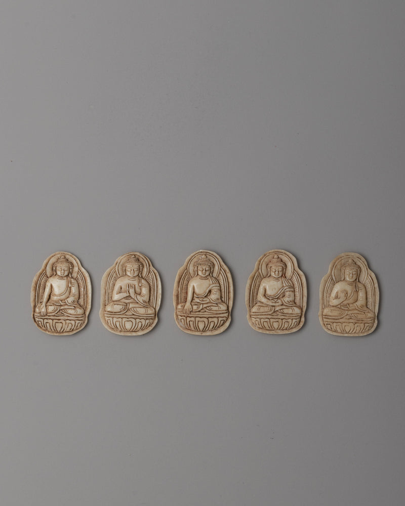 Enlightened Five Dhyani Buddha Sculpture Set | Religious Space Decor