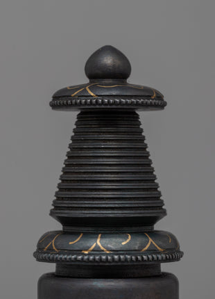 Authentic Handcrafted Tibetan Iron Stupa | Sacred Buddhist Shrine