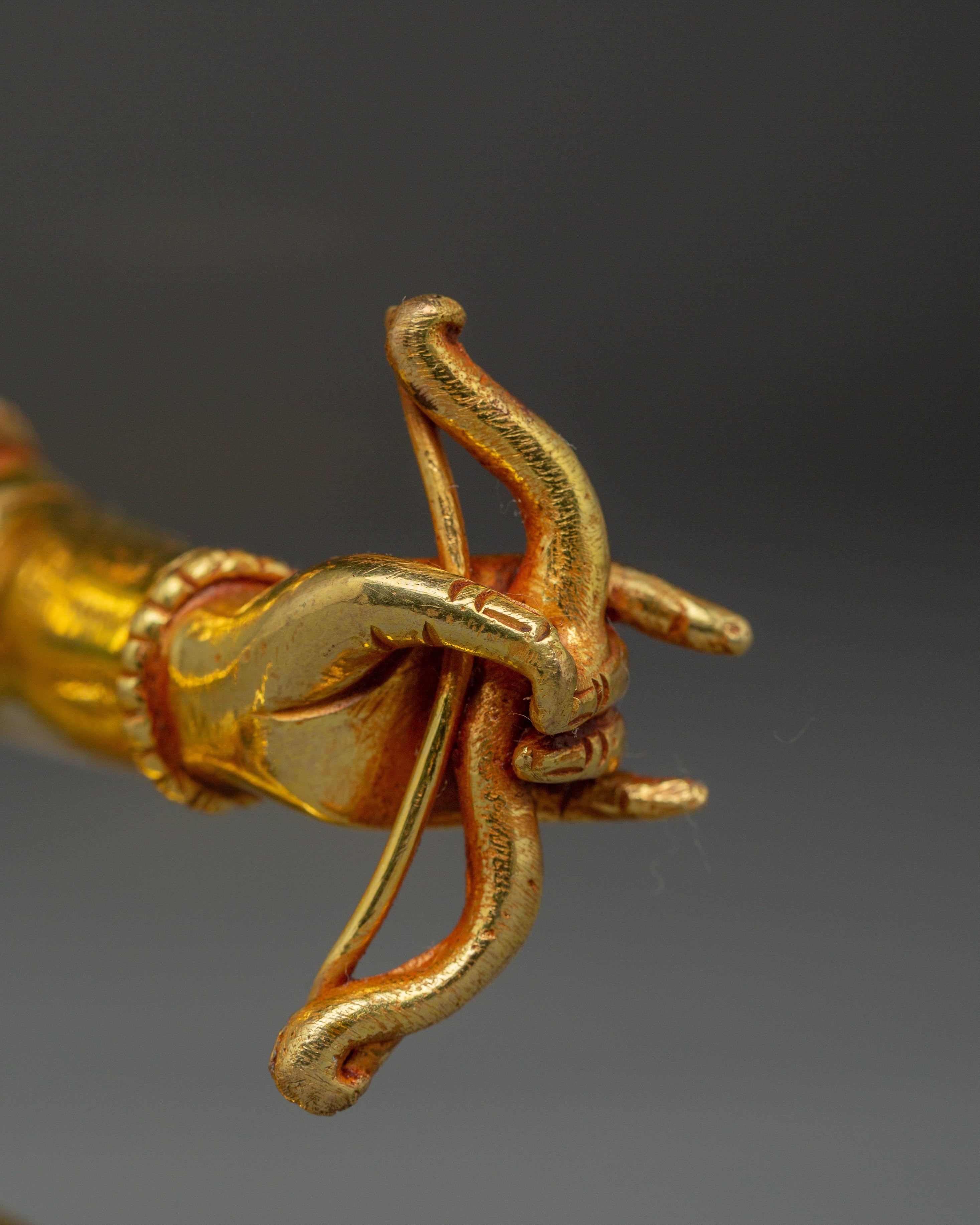 Varaha with Consort Statue | Handcrafted Gold Gilded Copper Vishnu Avatar