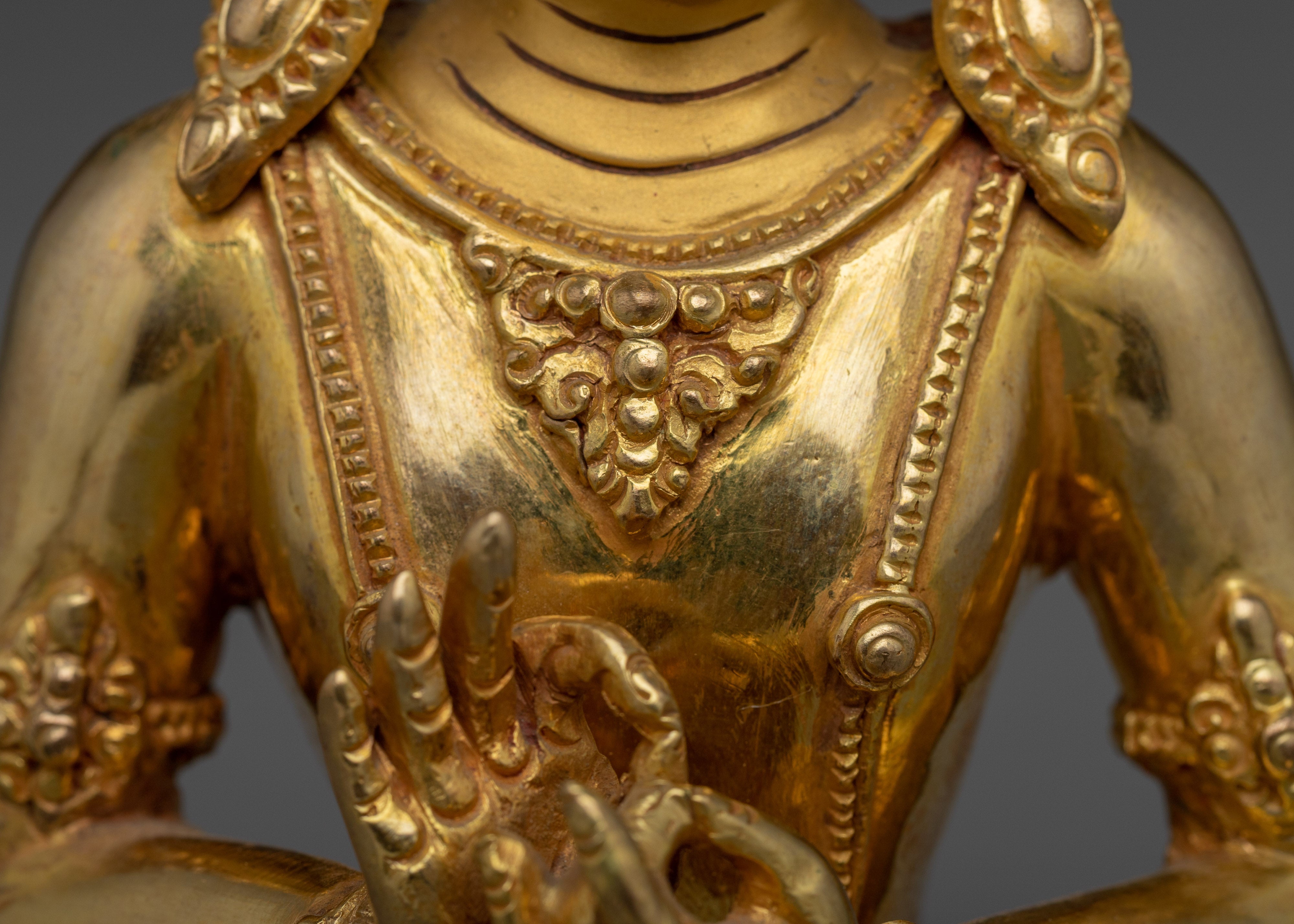 Golden Cosmic Buddha Vairocana Statue |  Buddhist Spiritual Artwork