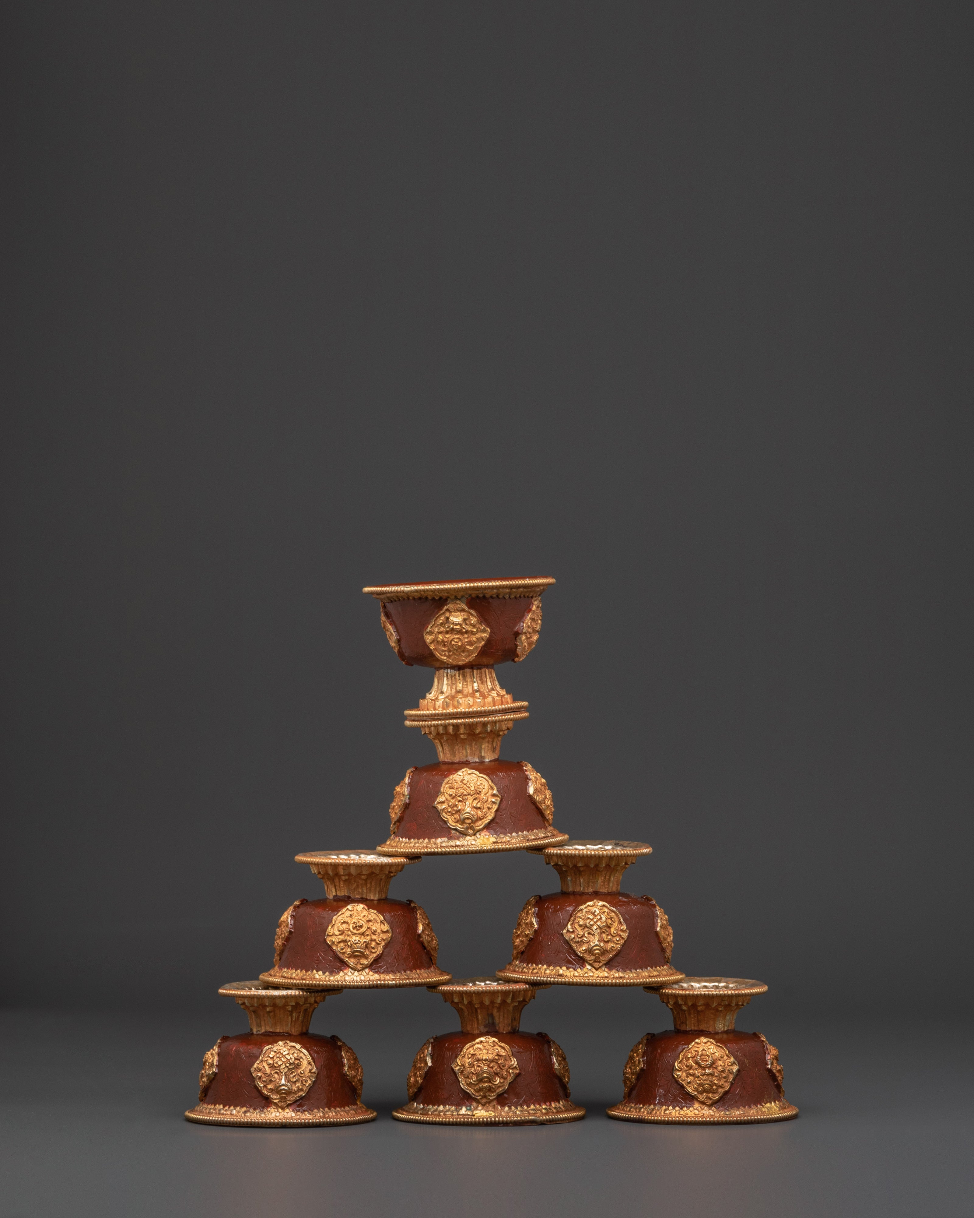 Handcrafted Buddhist Offering Bowl Set | Meditation Ritual Tool