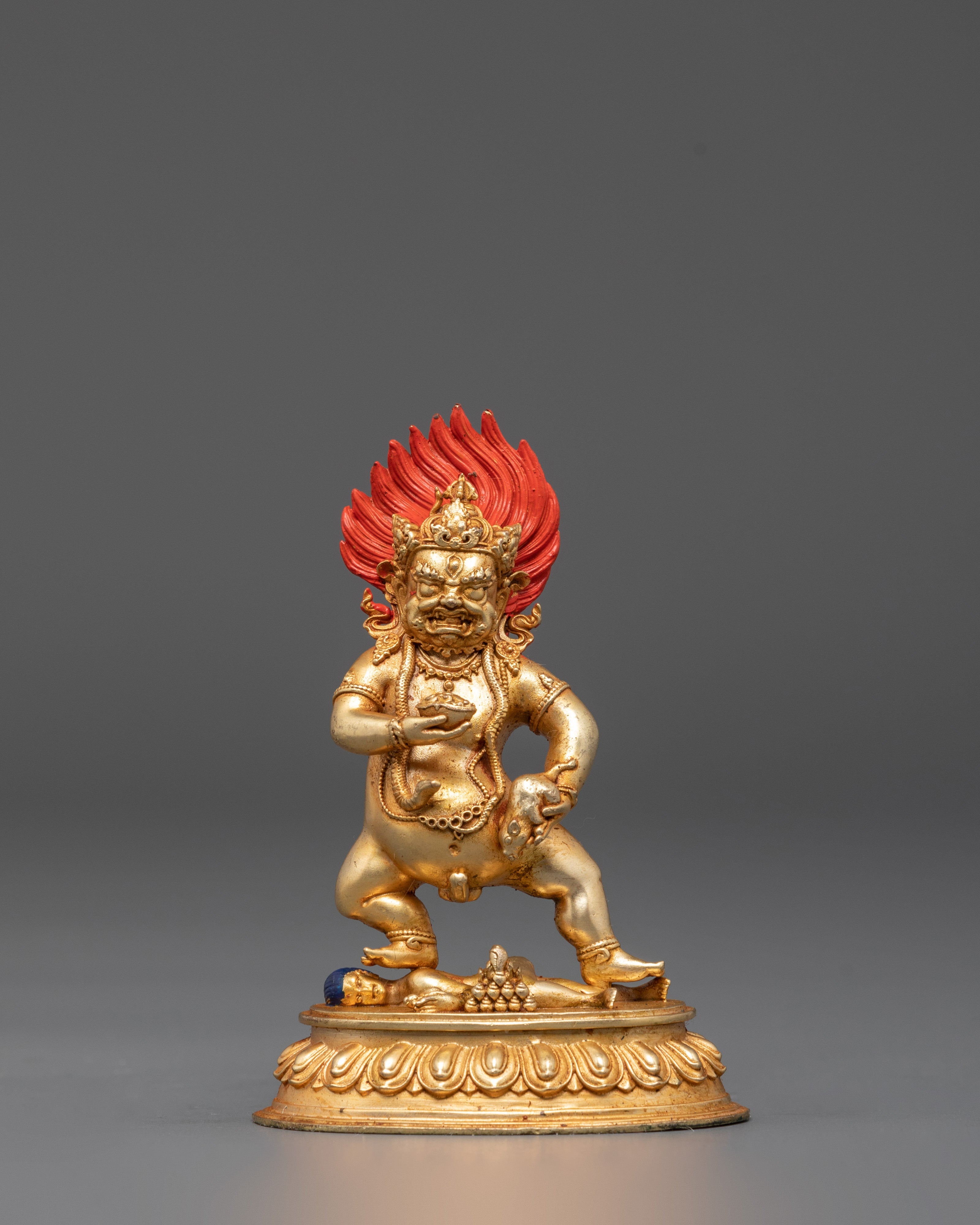 Spiritual Wealth Guardian Black Dzambhala | Handcrafted Tibetan Sculpture