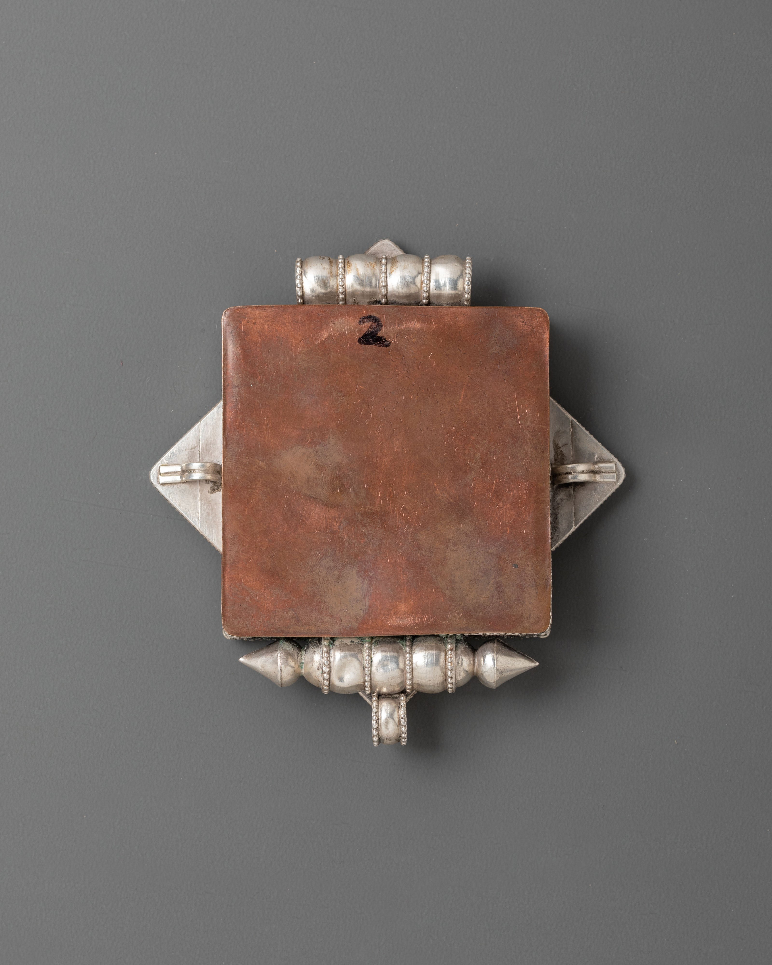 Handcrafted Ghau Box Locket with Vase Motif | Tibetan Prayer Amulet