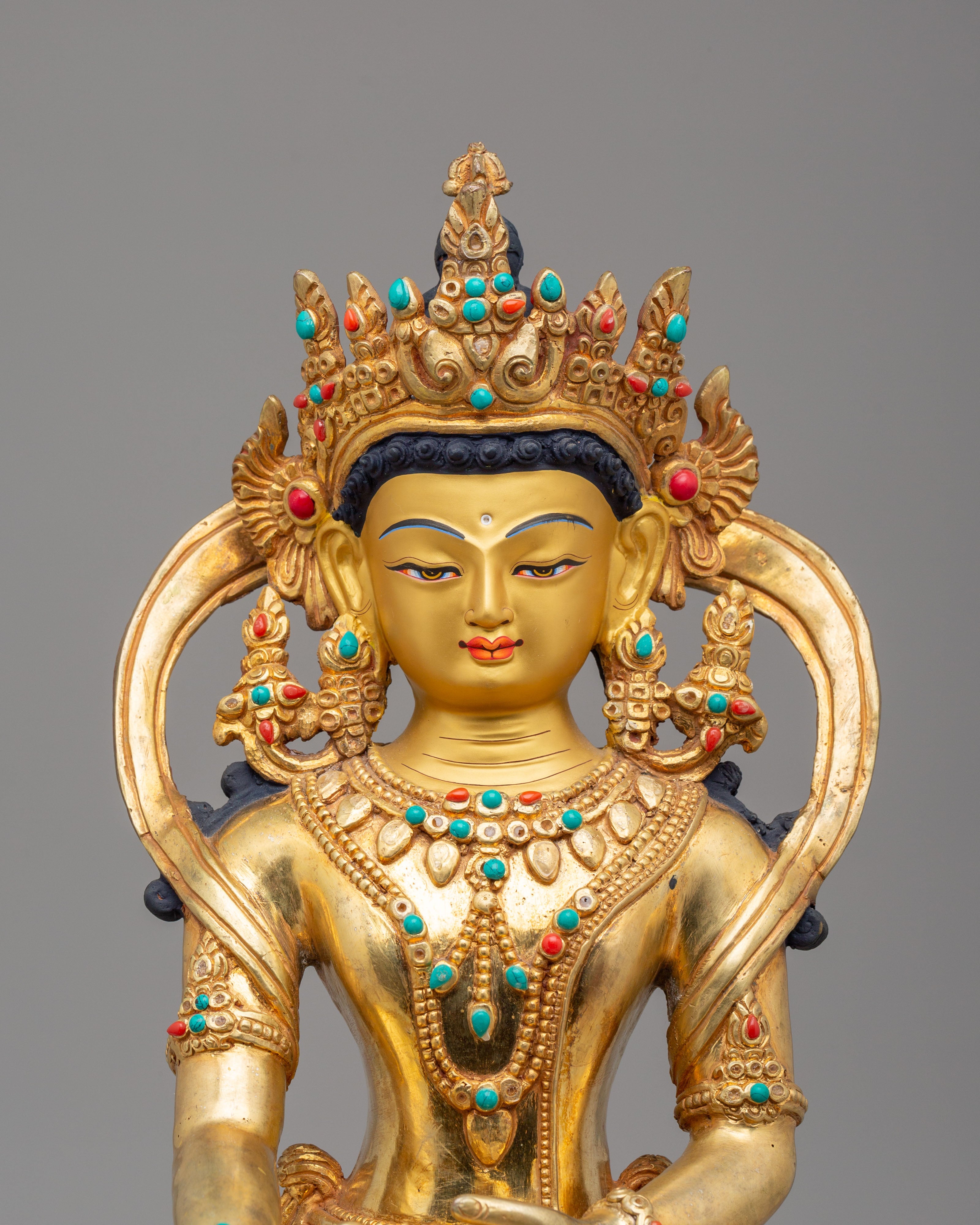 Crowned Shakyamuni Buddha Peaceful Statue | Serene Presence for Your Sacred Space