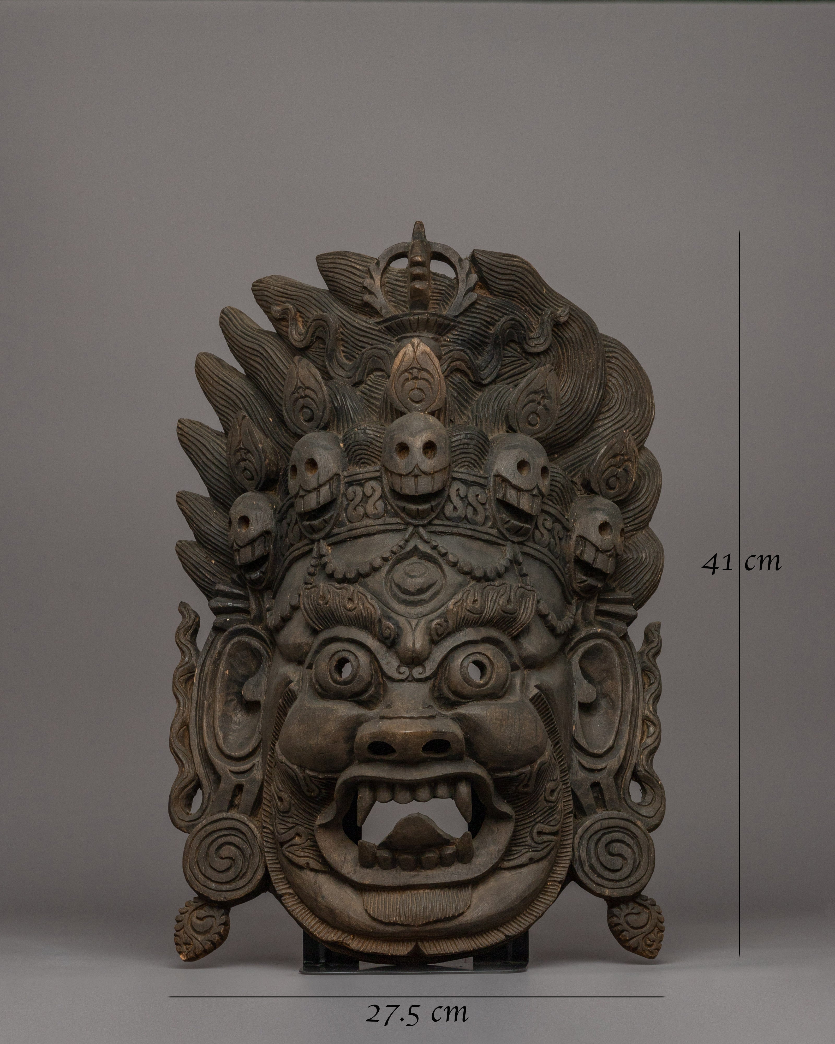 Wooden Bhairava Mask | Rituals Wall Decor